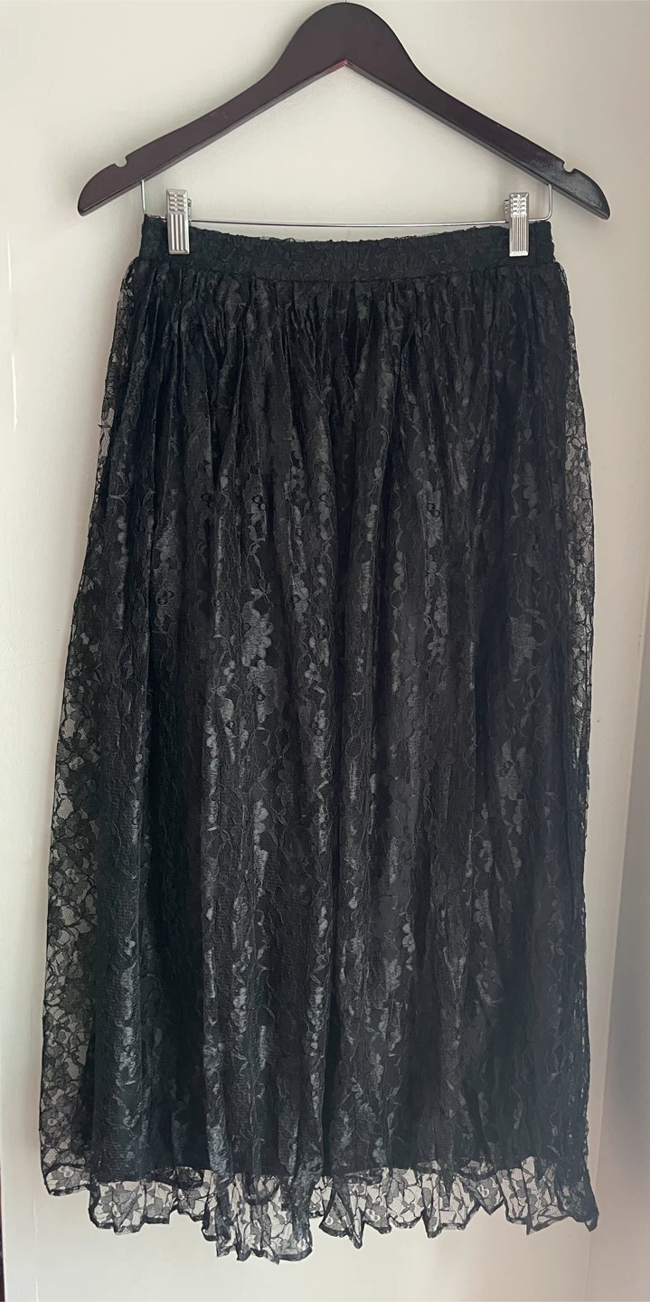 Principles Vintage Midaxi Skirt with Sheer Lace Overlay size S/M - photo 2