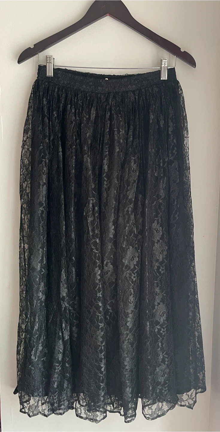 Principles Vintage Midaxi Skirt with Sheer Lace Overlay size S/M - photo 5