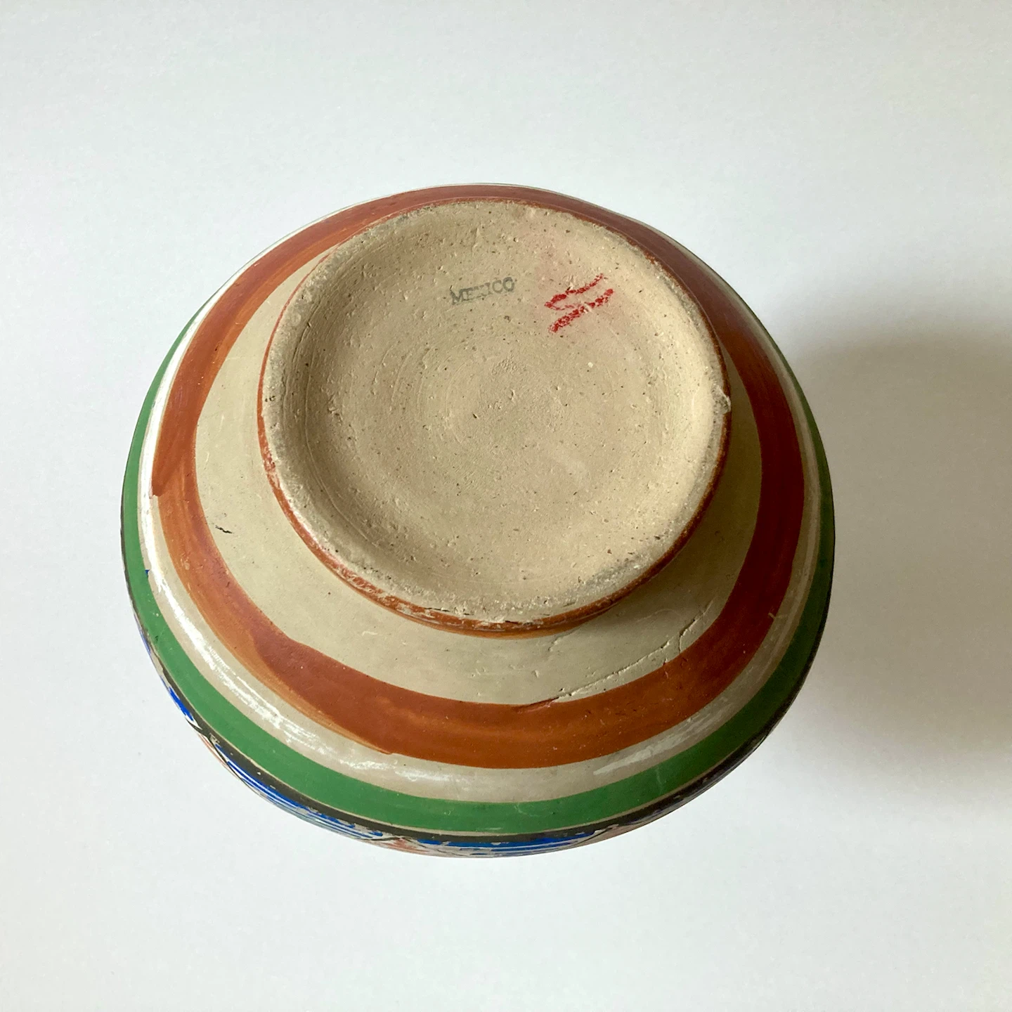 Vintage Hand-Painted Mexican Clay Water Jug (Botellón) - photo 3