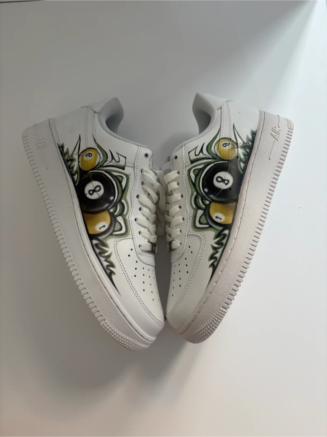 Nike Air Force 1 Custom "8-Ball" Sneakers - photo 2
