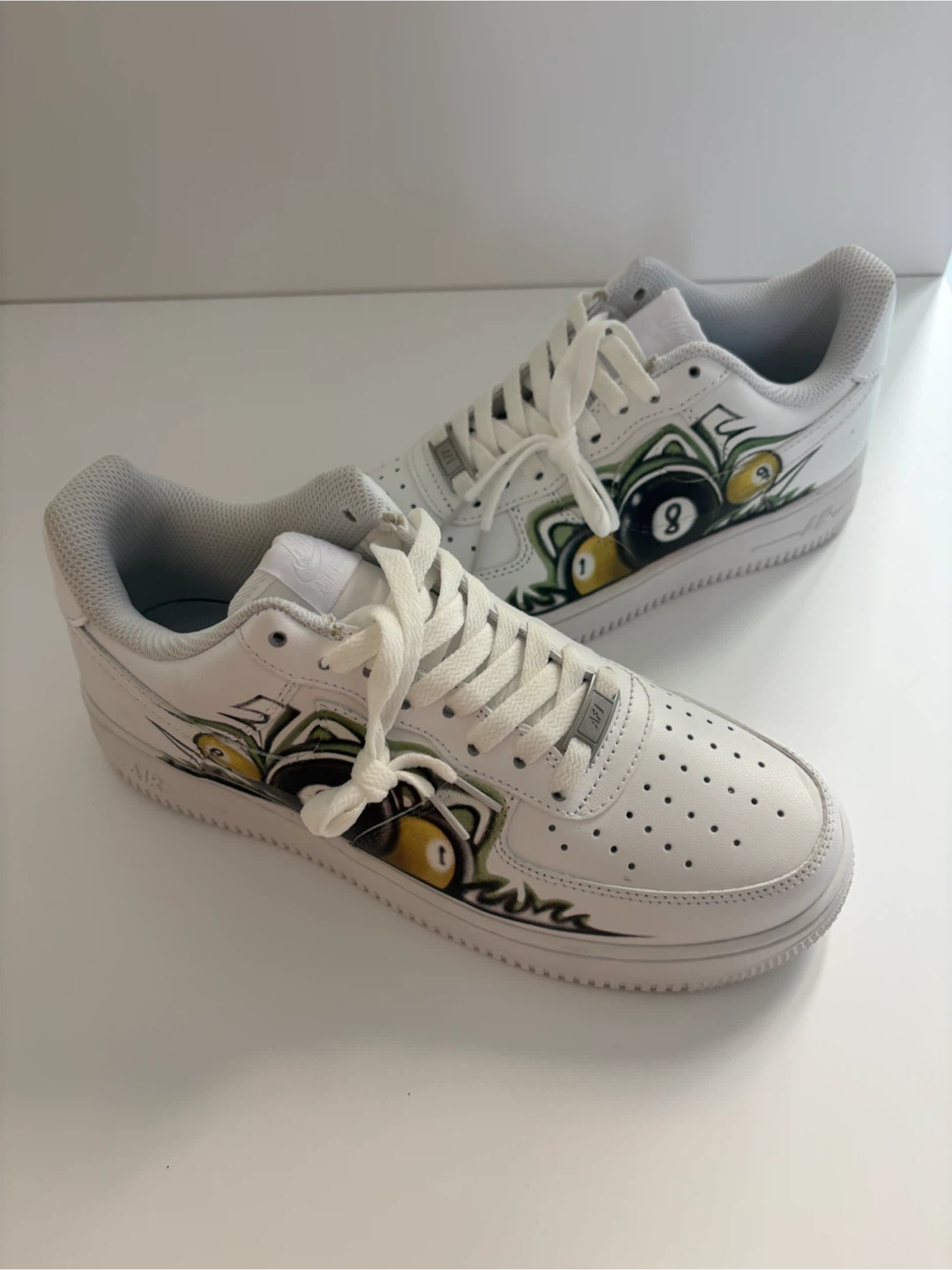 Nike Air Force 1 Custom "8-Ball" Sneakers - photo 3