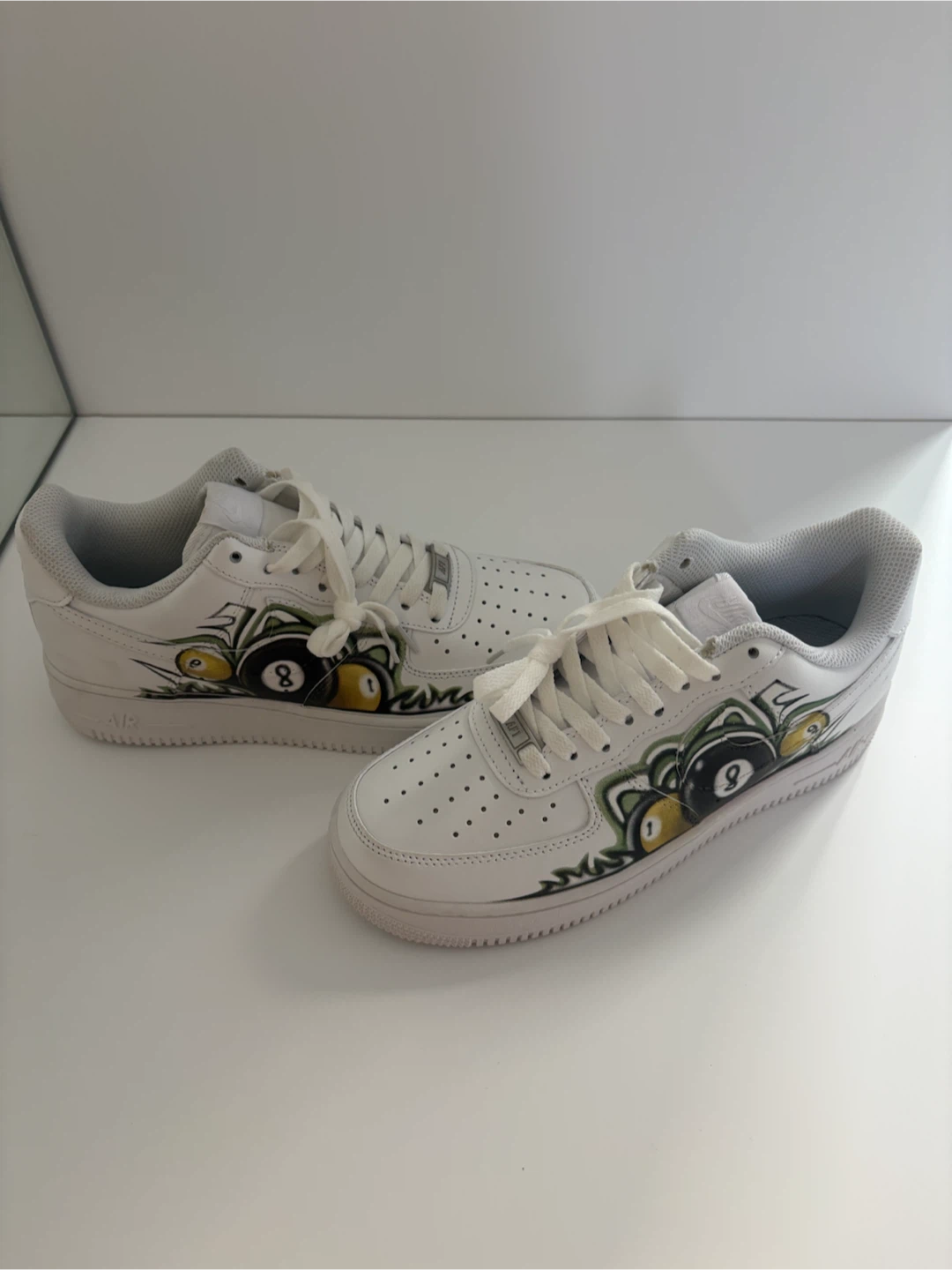 Nike Air Force 1 Custom "8-Ball" Sneakers - photo 4