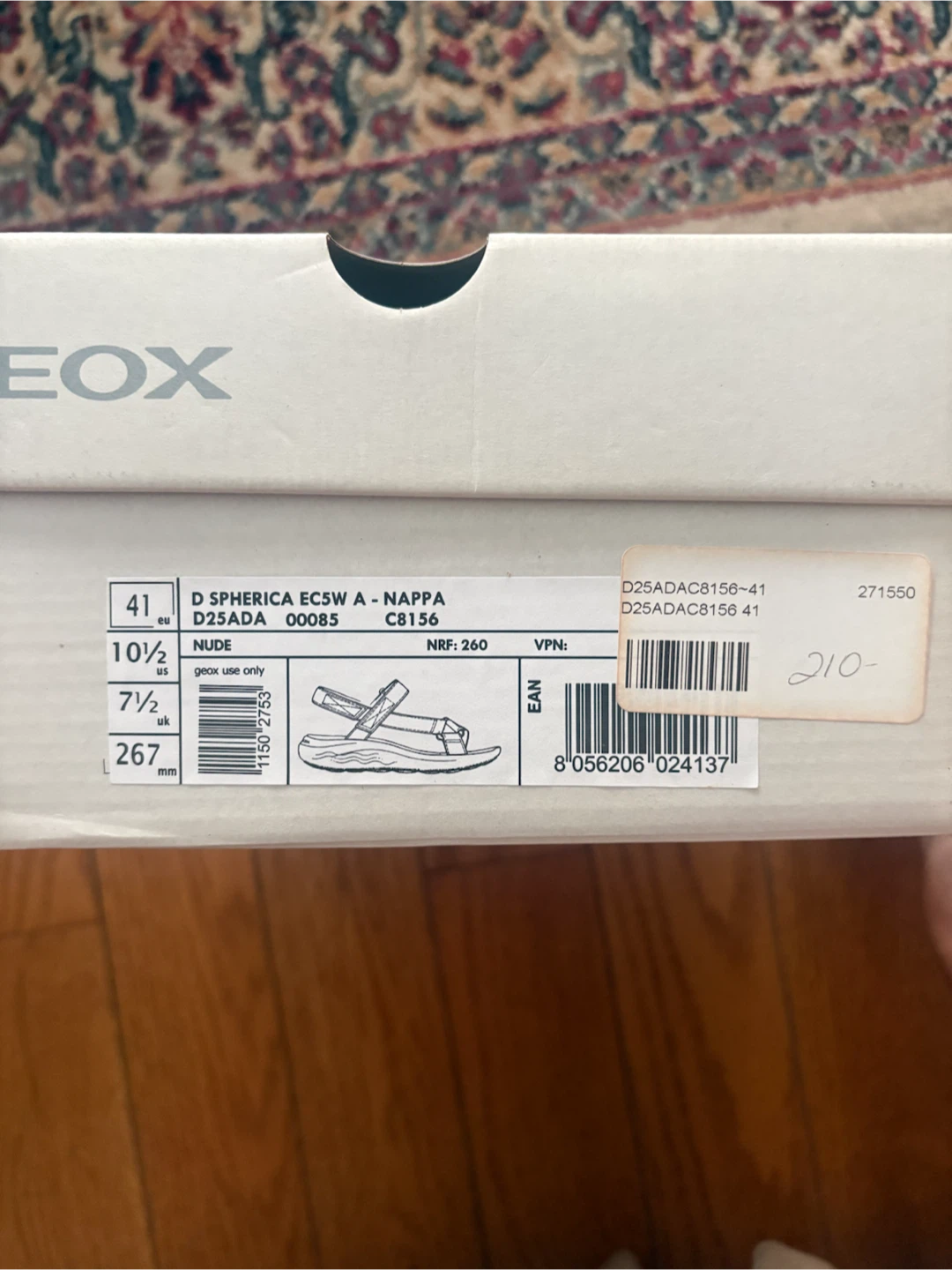Geox D Spheria EC5W A Nappa Sandals Nude Size 7.5 US - photo 3