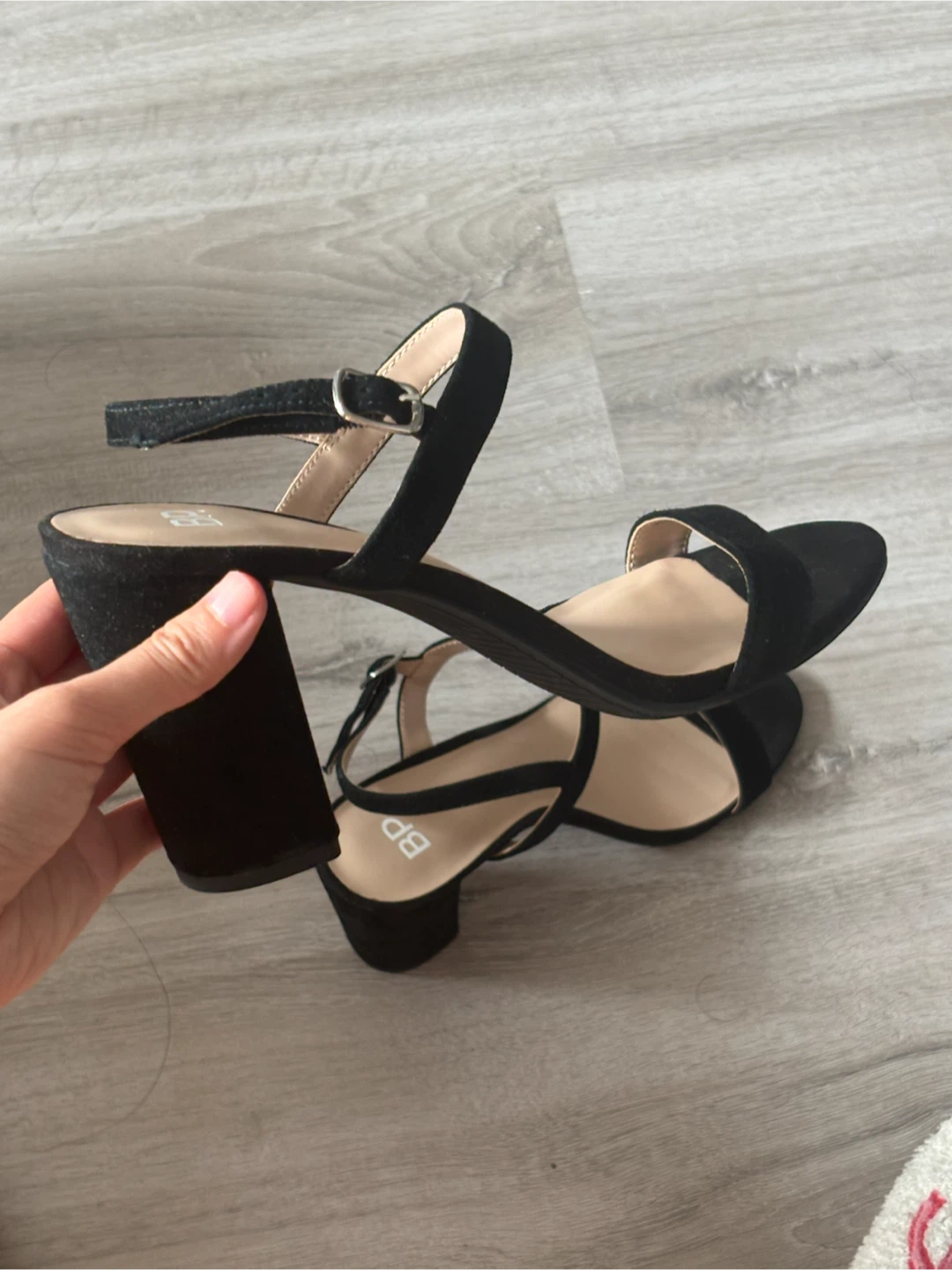Black Suede Block Heel Sandals - photo 2