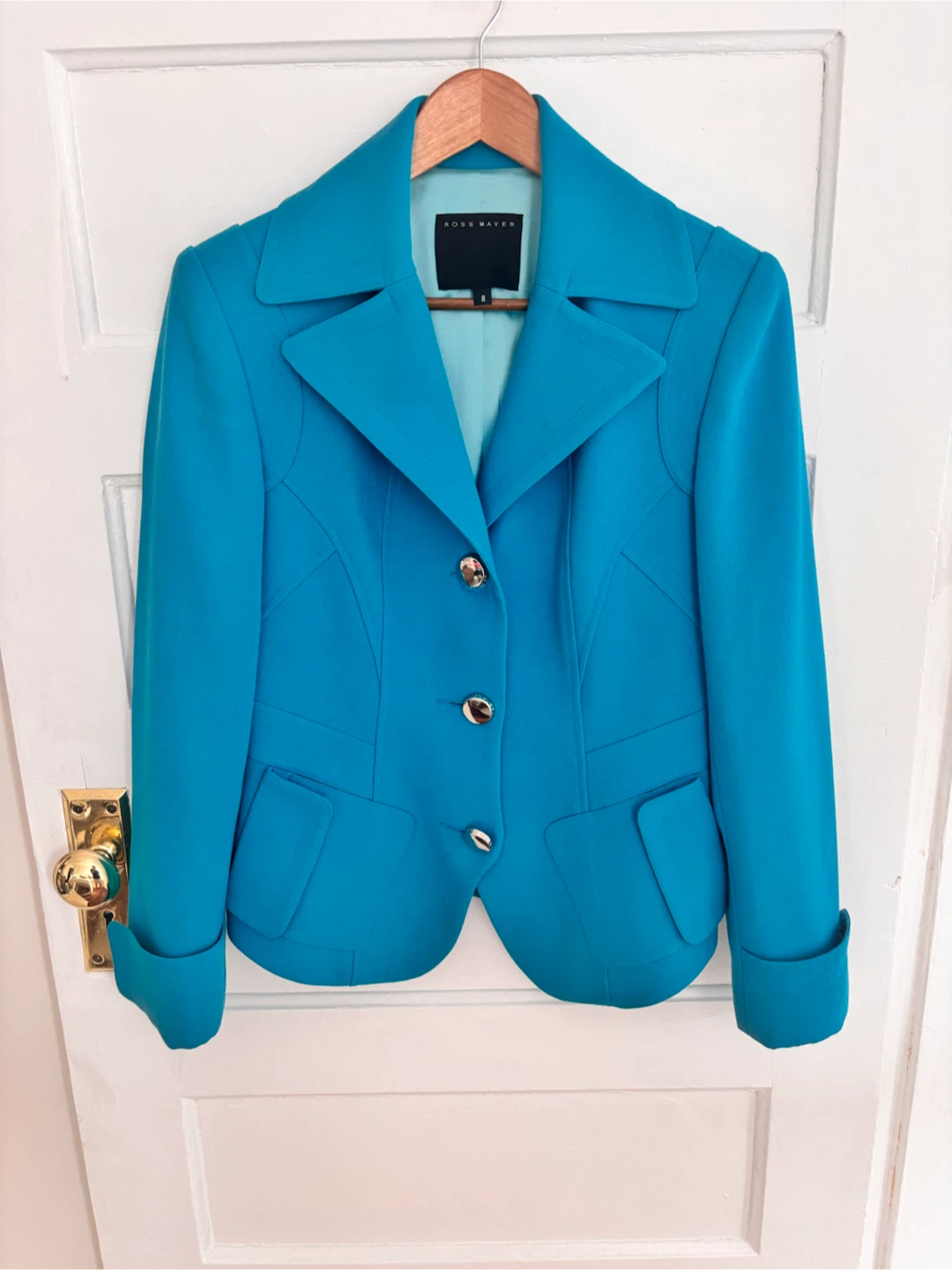 Ross Mayer Teal Wool Blend Blazer - Size 8