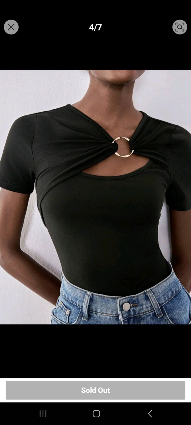 Black Cut-Out Ring top NEW - small