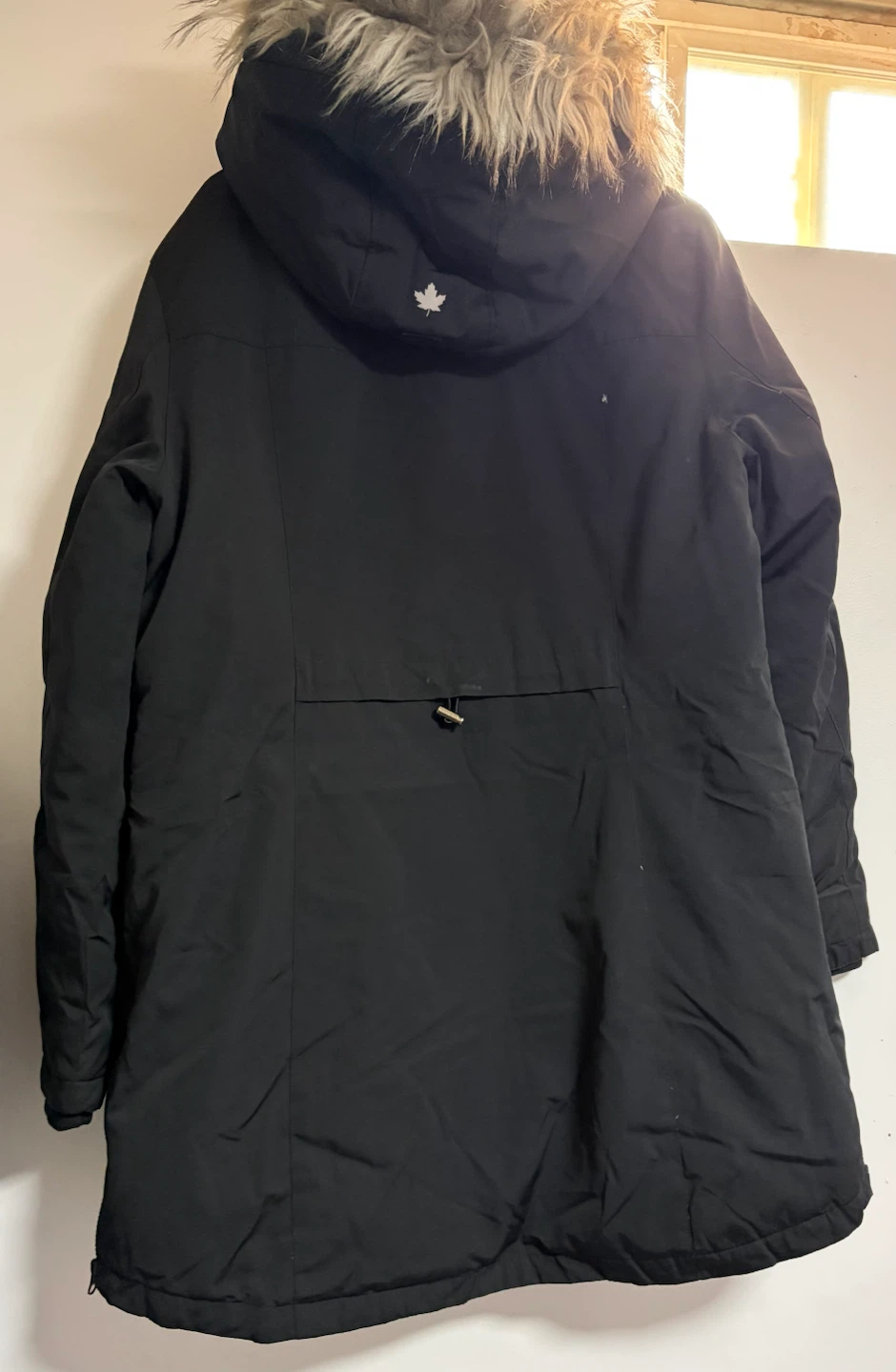 Black Winter snow coat with Fur Hood - photo 2