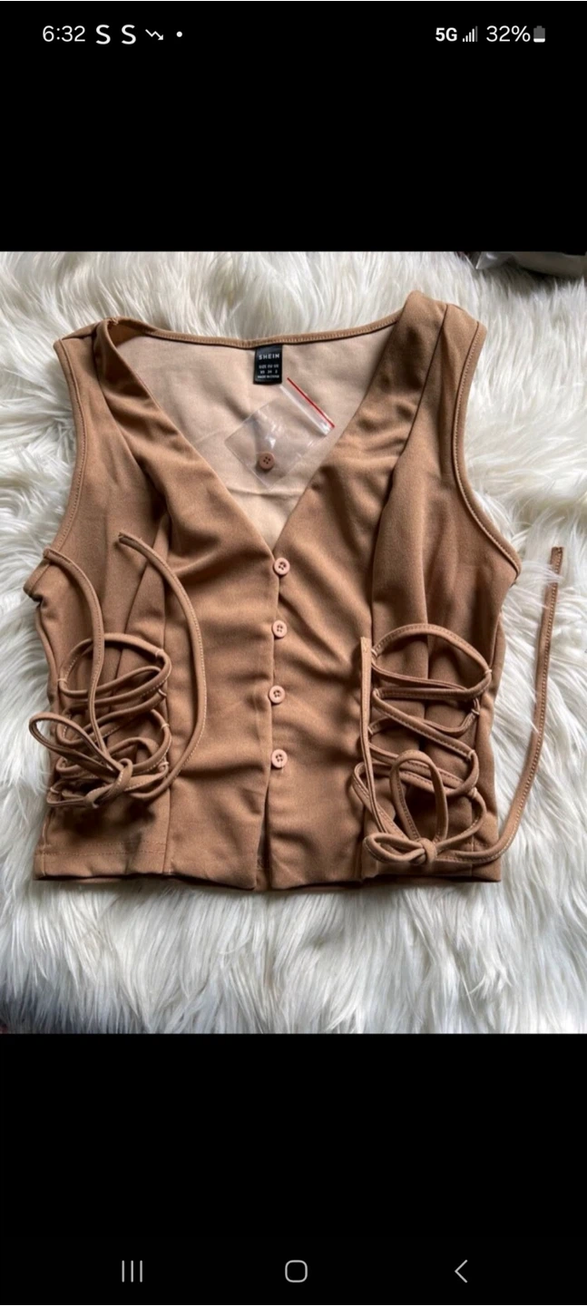 SHEIN Khaki Sleeveless Vest NEW