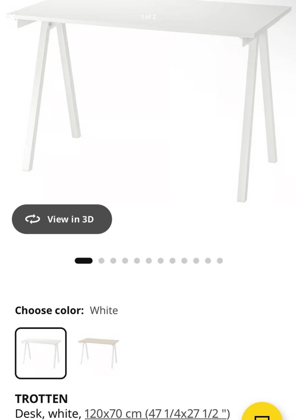 IKEA TROTTEN Desk White 120x70 cm - photo 3