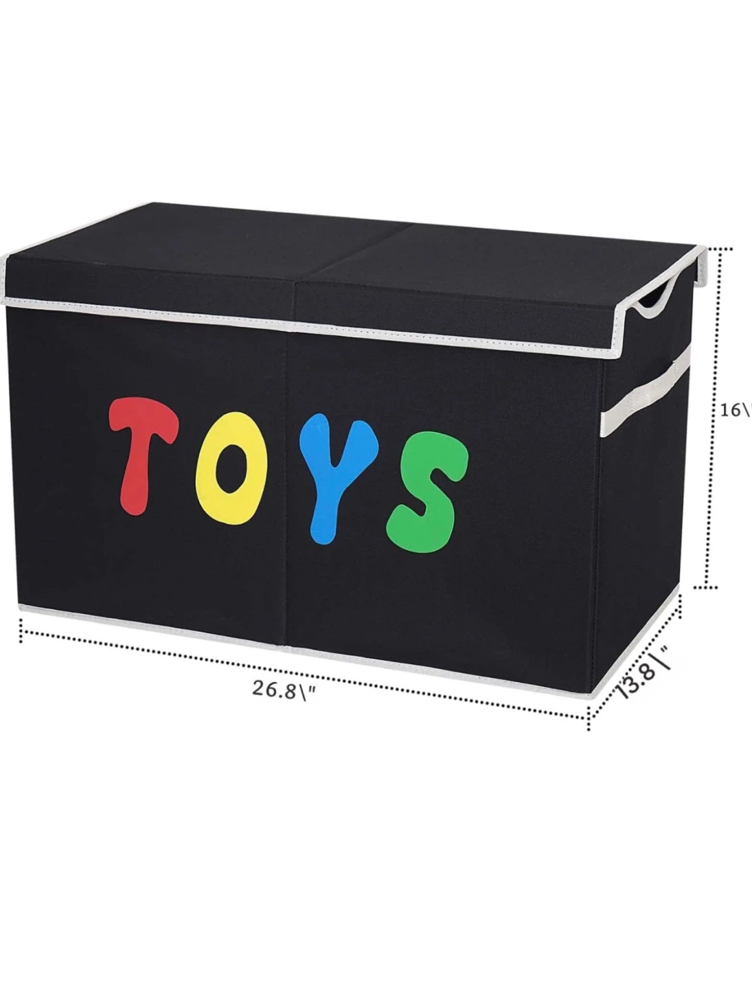Black Toy Storage Chest with "TOYS" Design - photo 3