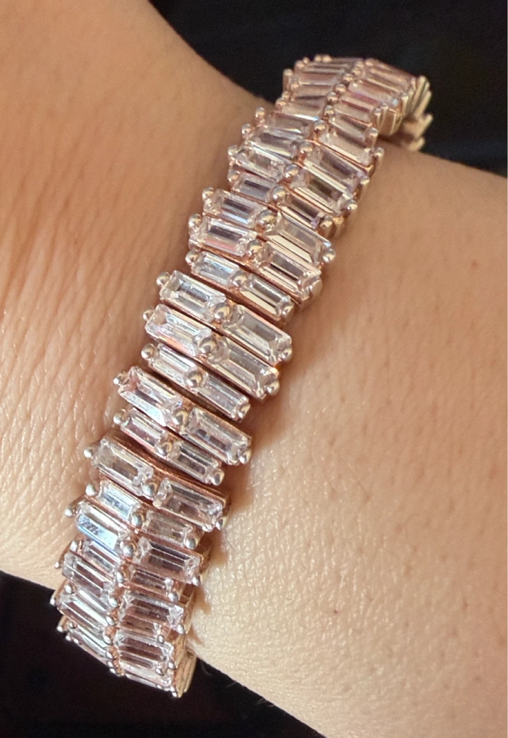 Punica Rose Gold Tennis Bracelet with Baguette Crystals - photo 2