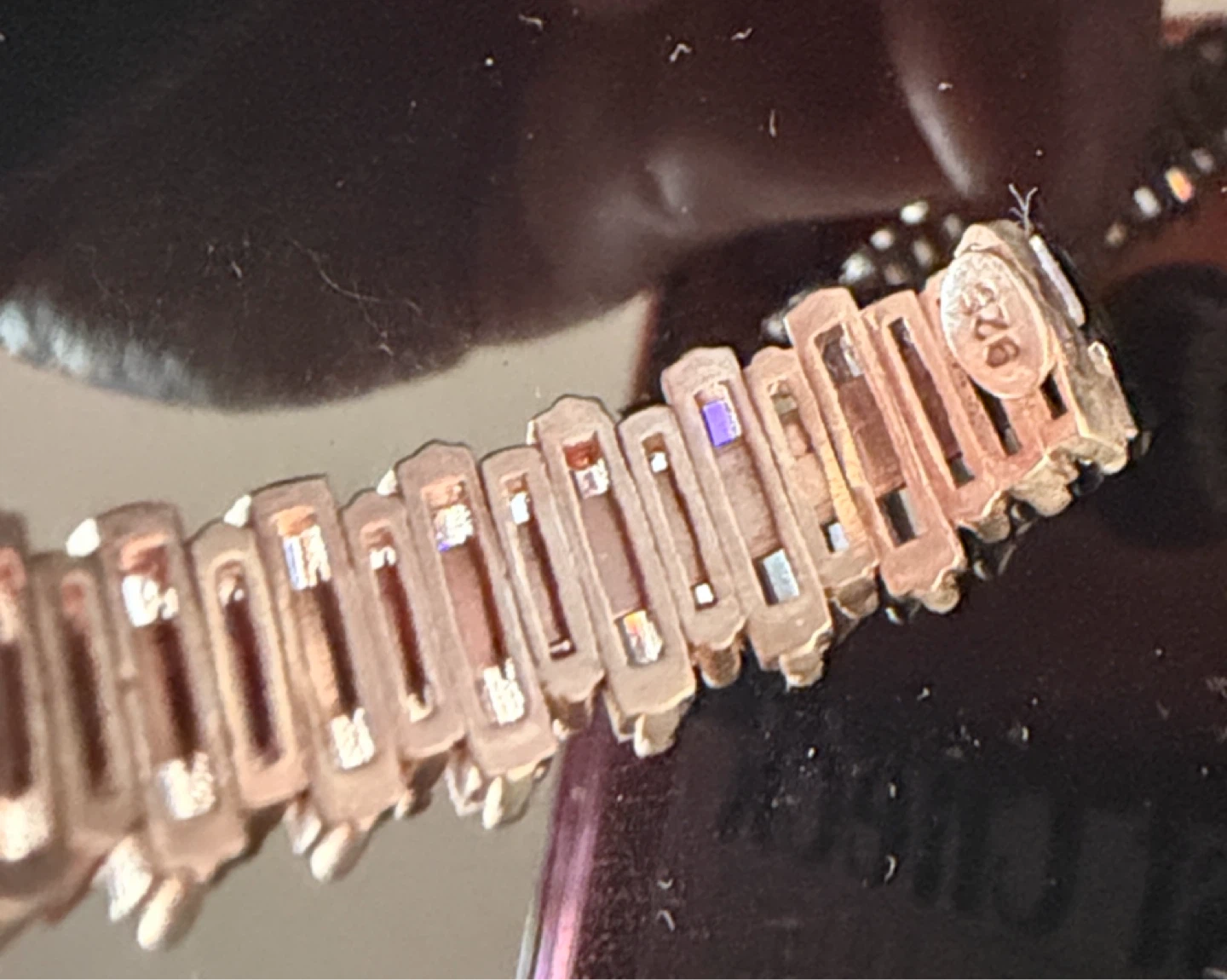 Punica Rose Gold Tennis Bracelet with Baguette Crystals - photo 4