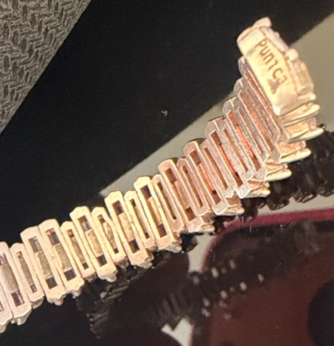 Punica Rose Gold Tennis Bracelet with Baguette Crystals - photo 5
