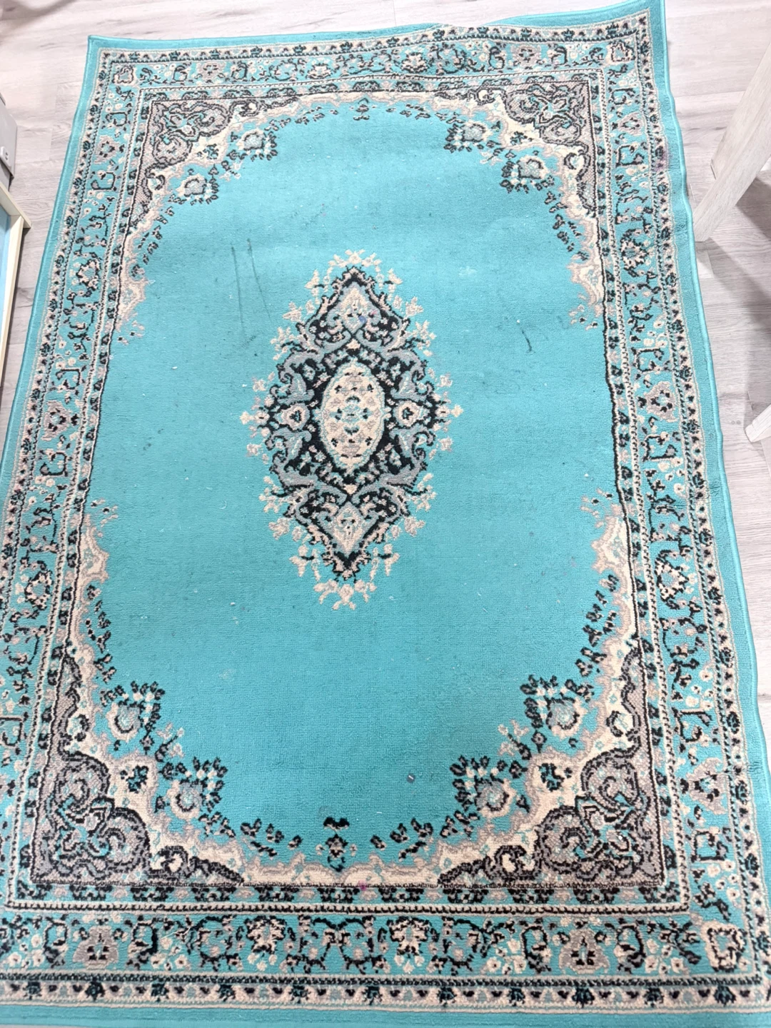 Unique Loom Mashad Collection Turquoise Rug 4x6