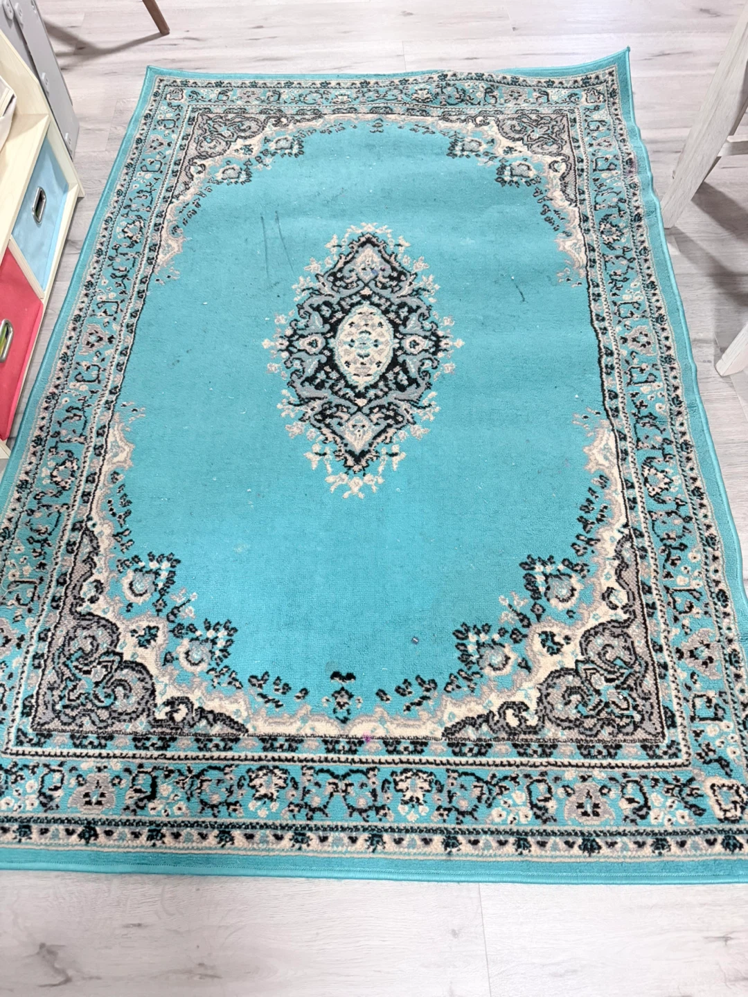 Unique Loom Mashad Collection Turquoise Rug 4x6 - photo 3