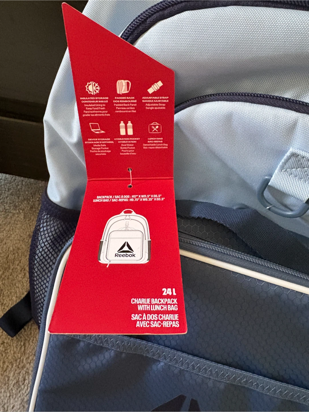 Reebok Backpack with Lunch Bag - photo 5