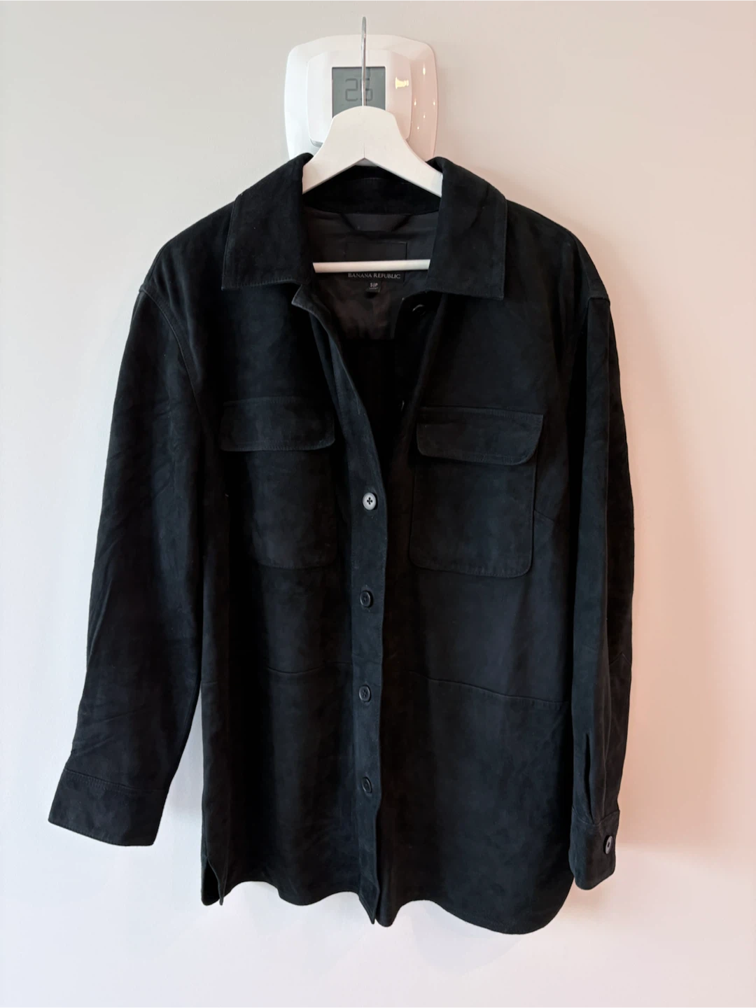 Banana Republic Black Suede Shirt Jacket - Size S