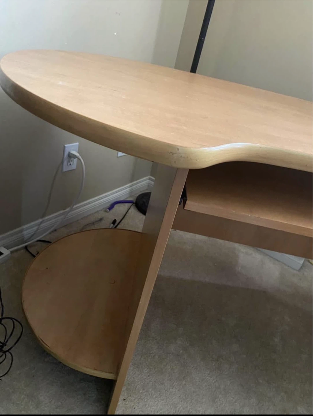 Light Wood Computer Desk with Keyboard Tray - photo 4
