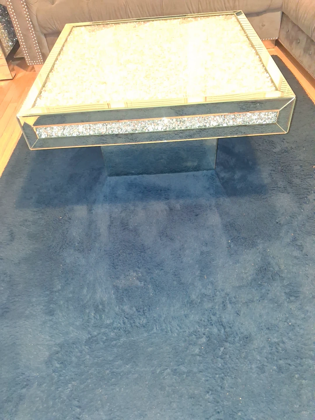 Mirrored Crushed Crystal Coffee Table
