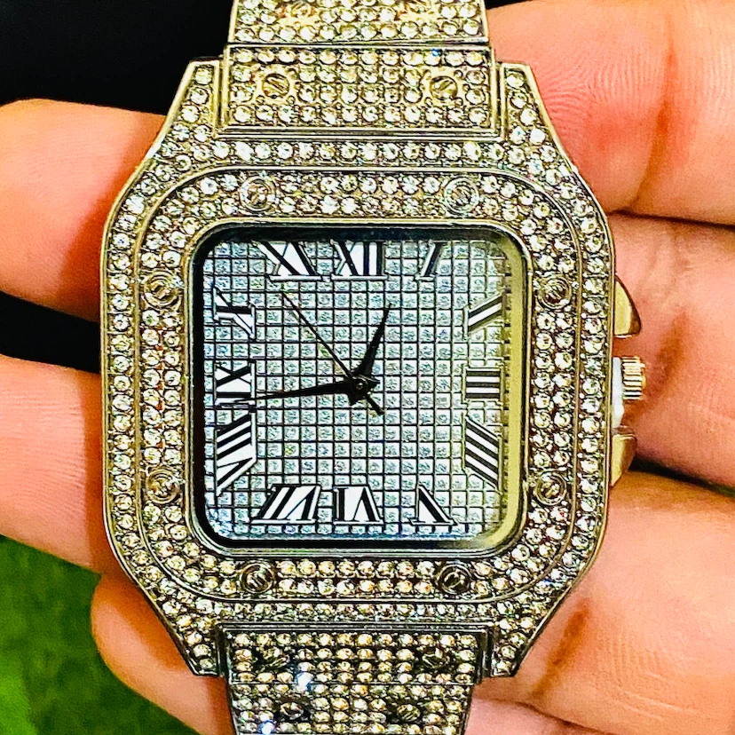 Cartier-Style Iced Out Luxury Watch - photo 2