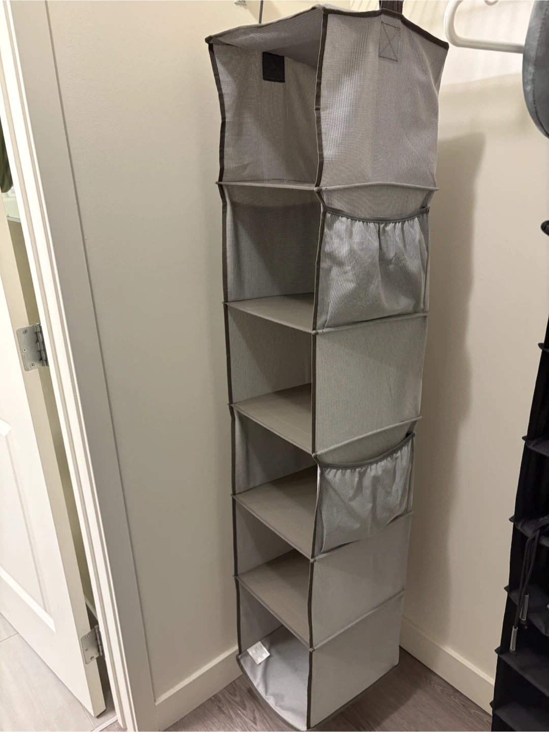 Grey 6-Shelf Hanging Closet Organizer