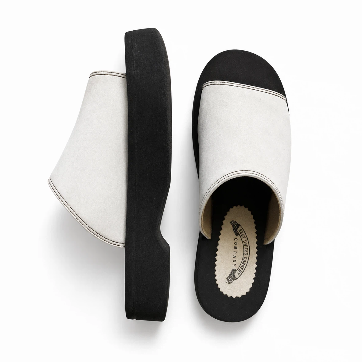 United Garment Company Slides - White/Black