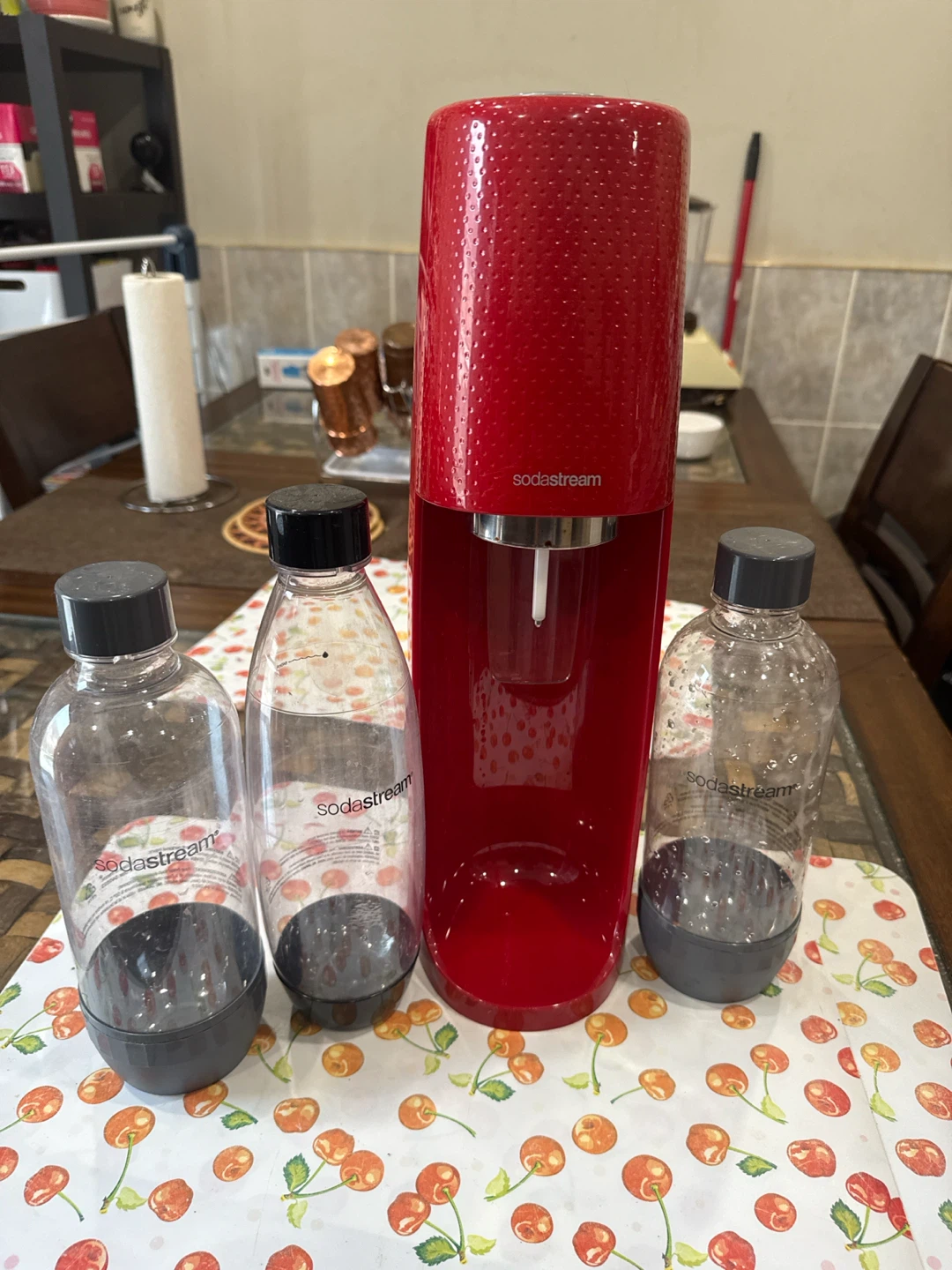 SodaStream Machine with 3 Bottles - Red