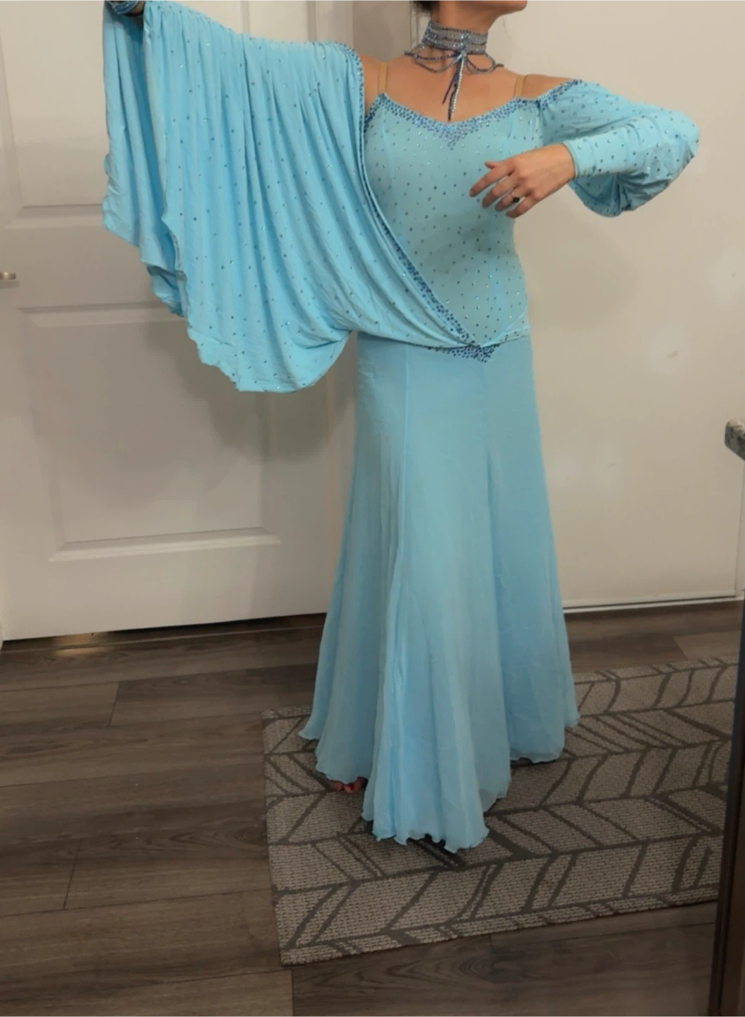 Light Blue Ballroom Dance Dress