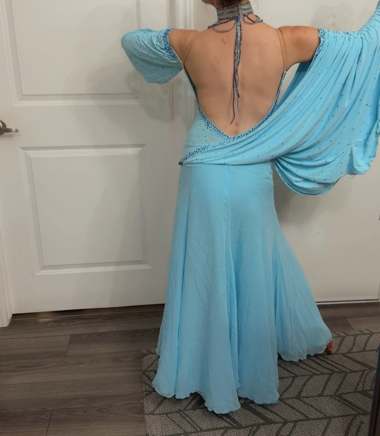 Light Blue Ballroom Dance Dress - photo 2