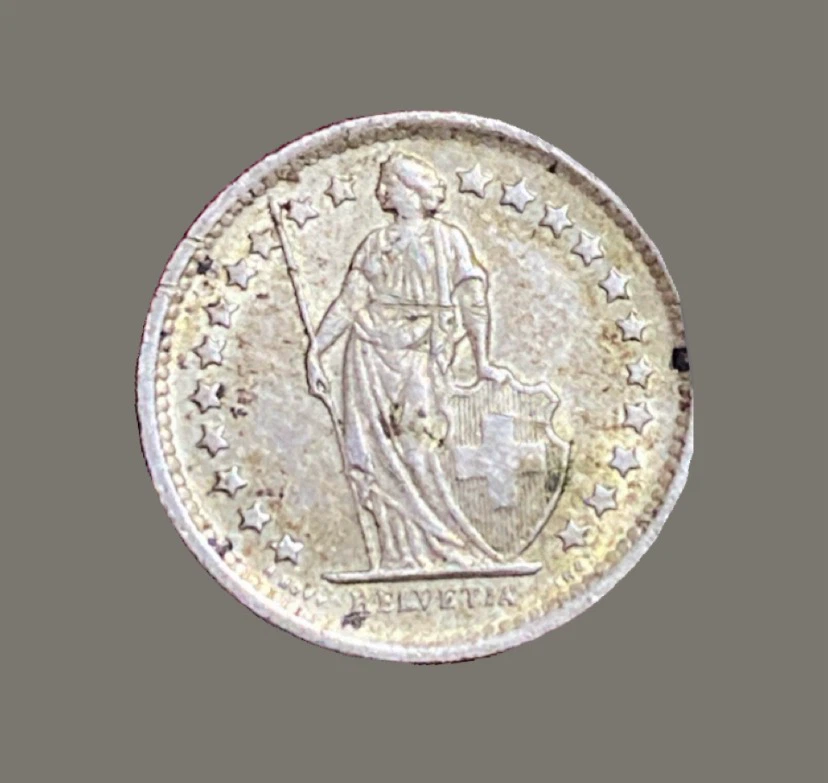 Swiss 1/2 Franc silver Coin - 1965