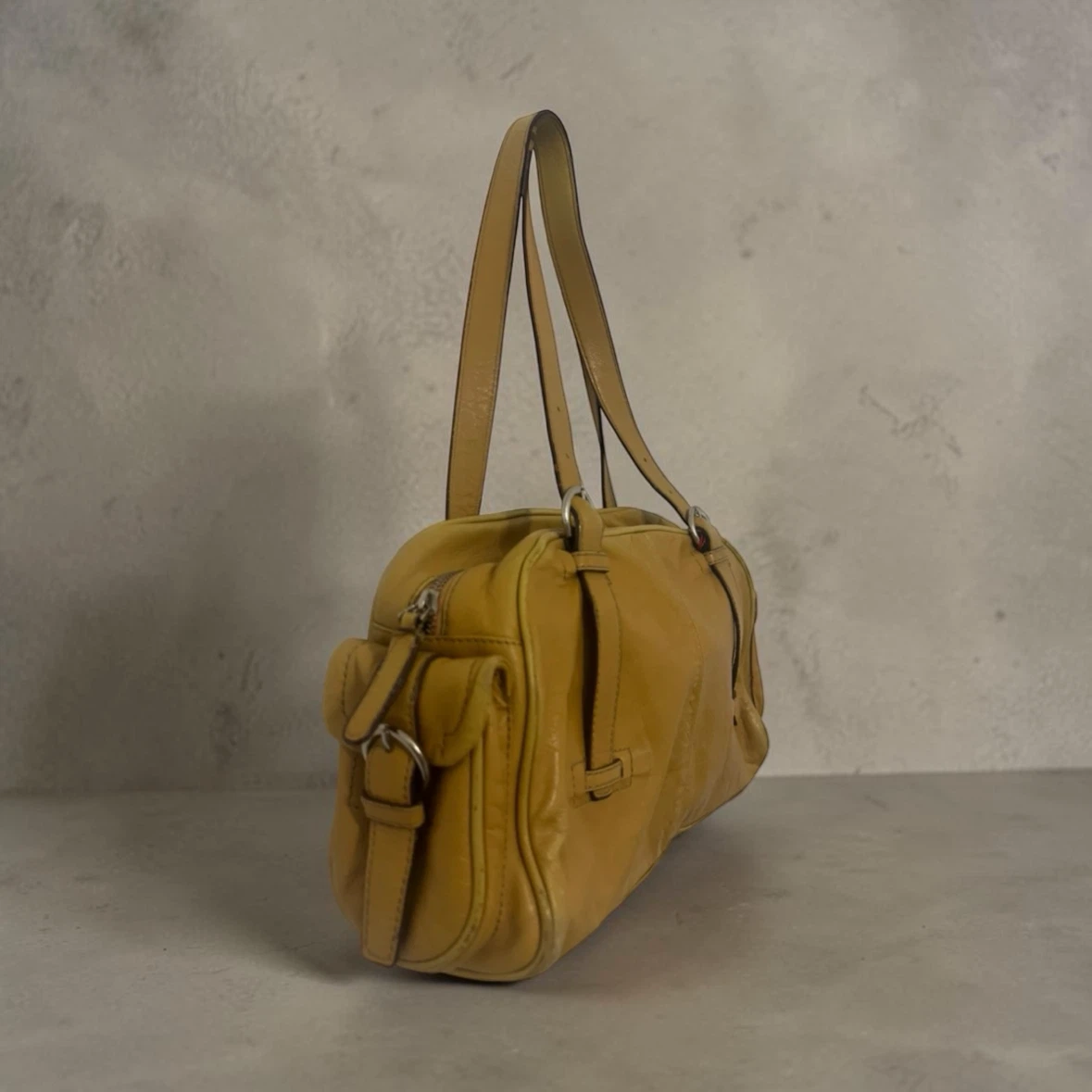 VINTAGE MAZZINI ITALY LEATHER BOSTON BAG