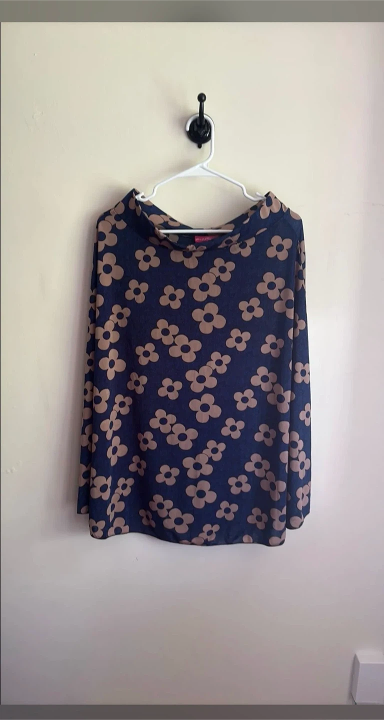Navy Blue Floral Long skirt