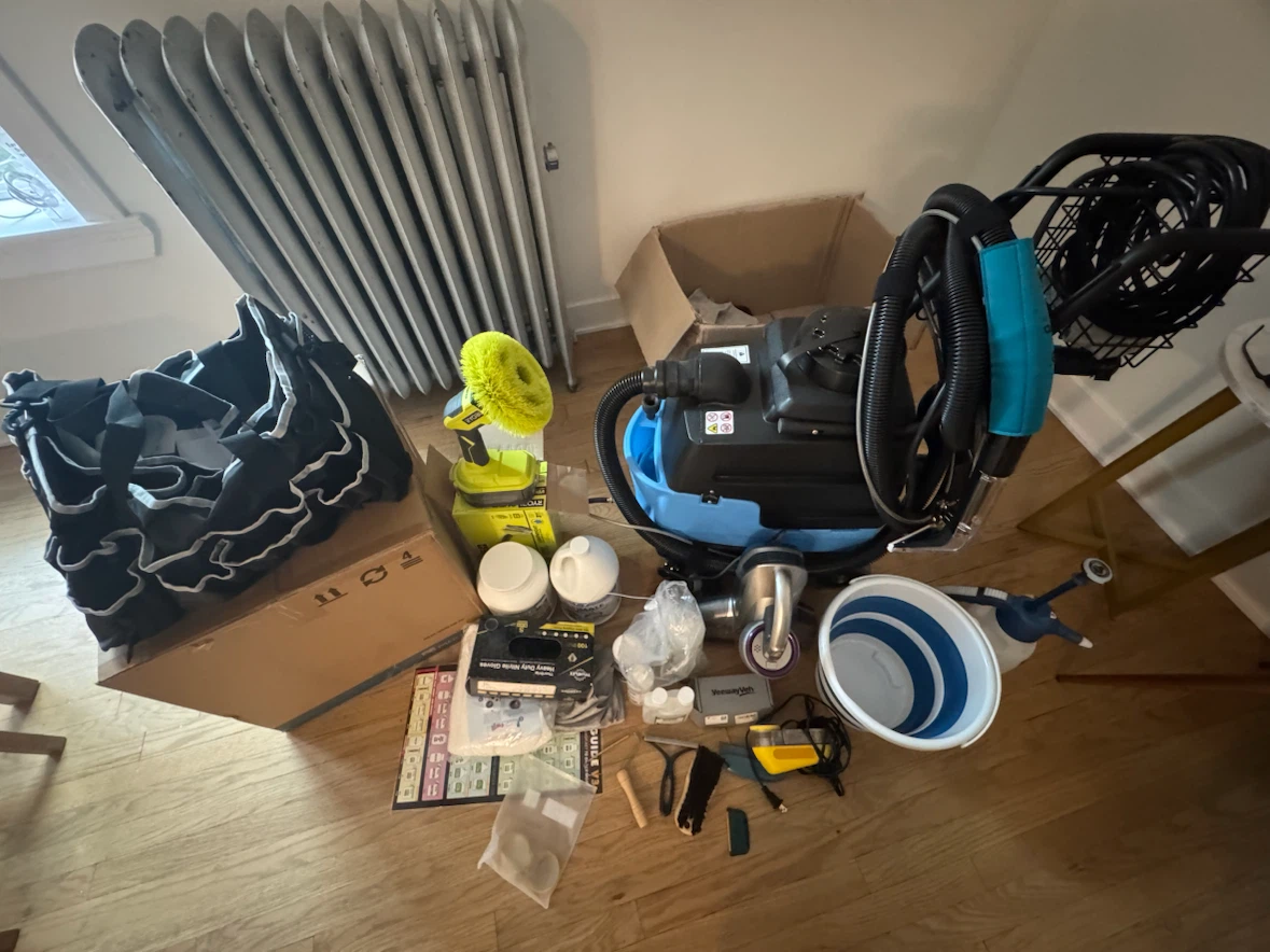 sofa cleaning set, professional, like new condition!