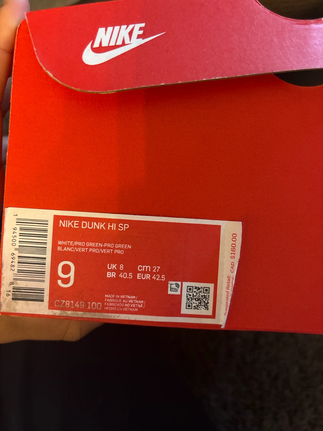Nike Dunk Hi SP Sneakers Size 9 - photo 2