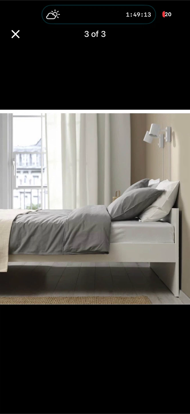 IKEA White Bed Frame MALM - photo 3