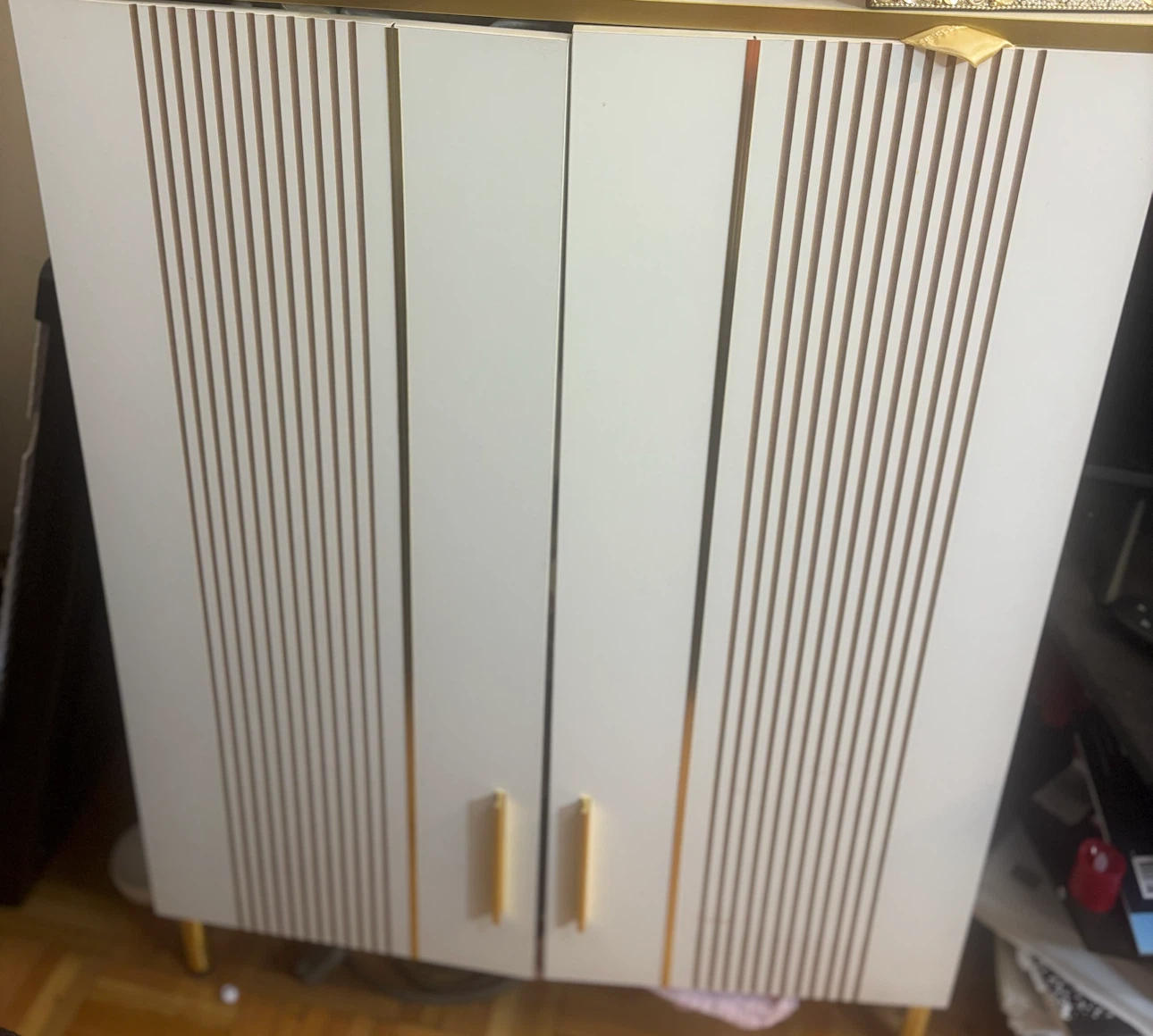 White and Gold Cabinet