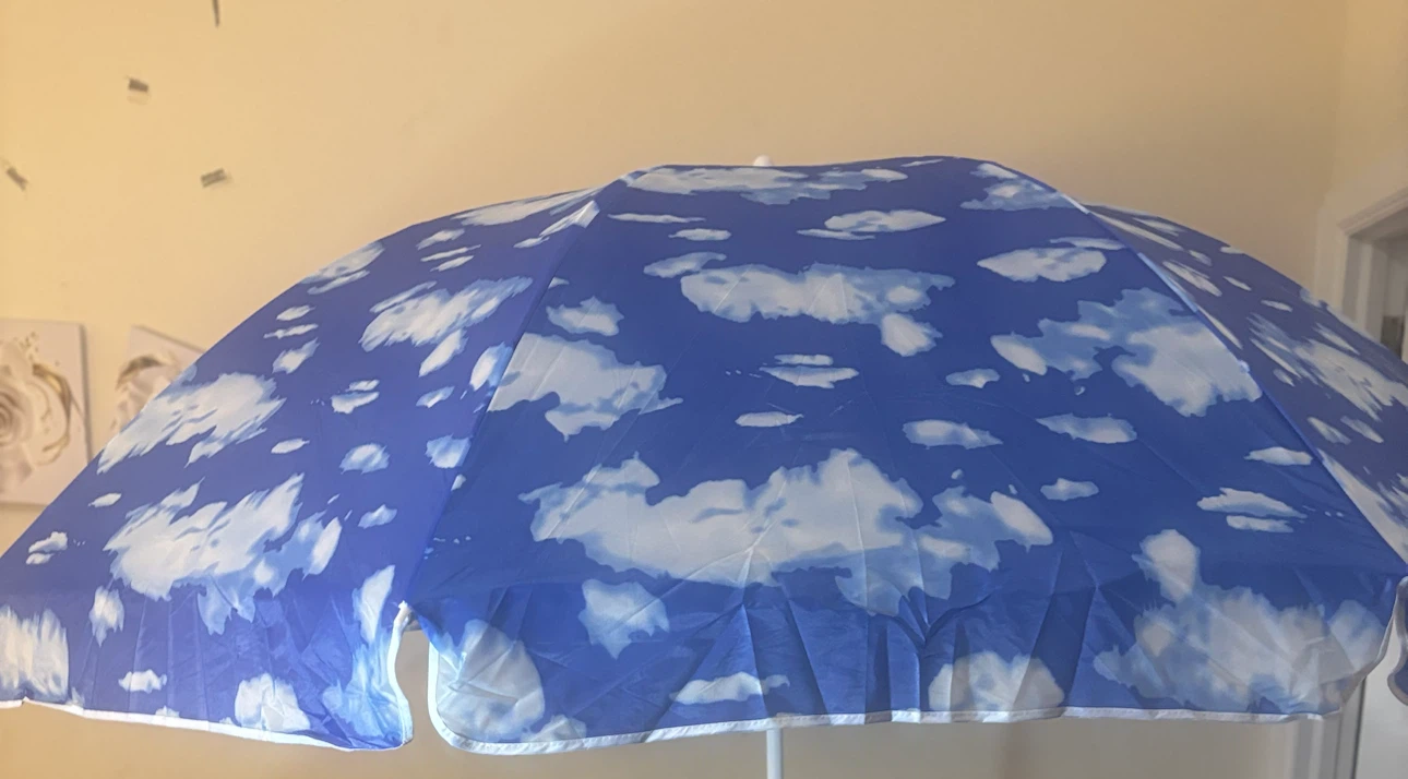 Blue Cloud Beach Umbrella with Pole - photo 4