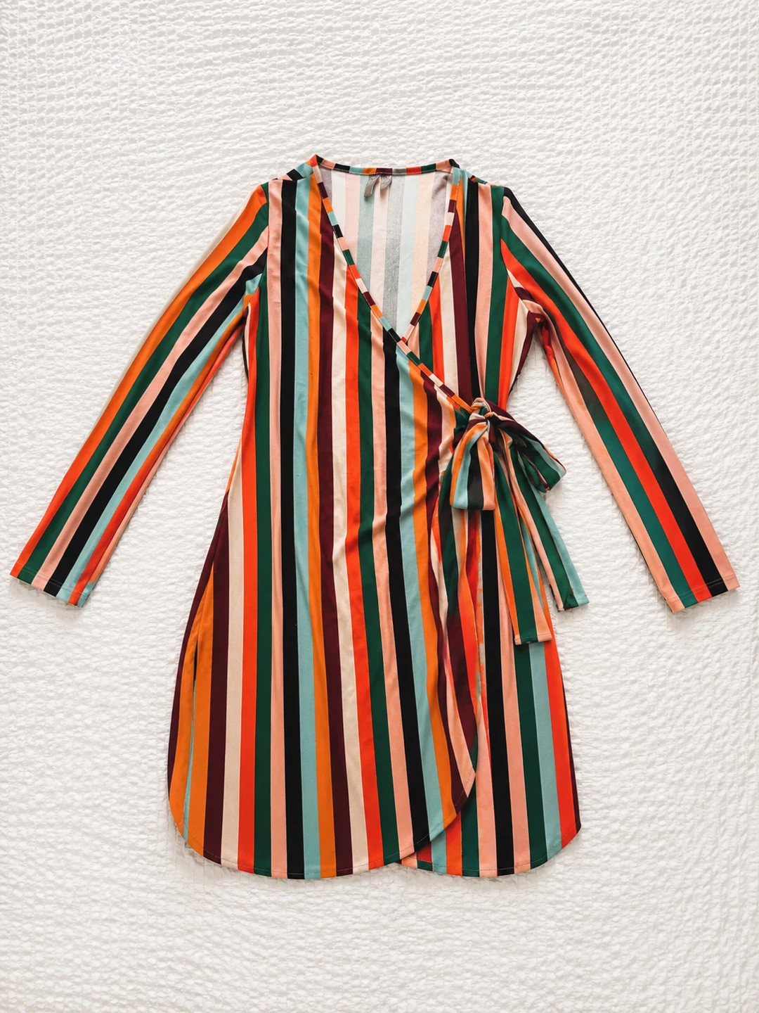 ASOS Designed Striped Wrap Dress