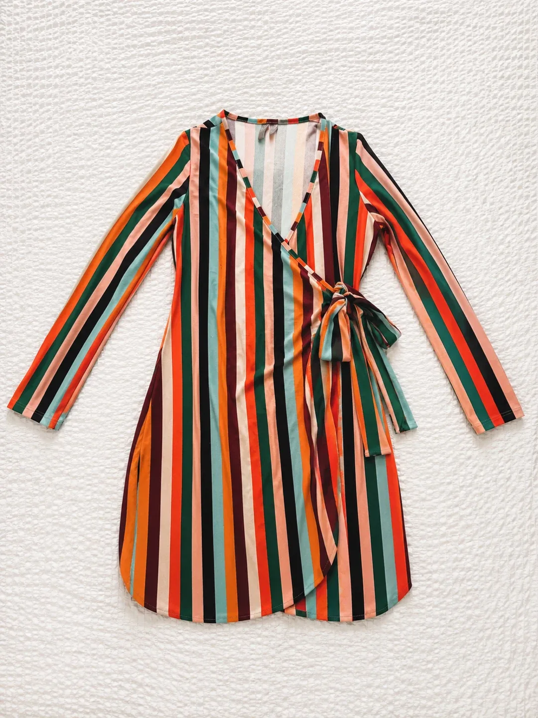 ASOS Designed Striped Wrap Dress