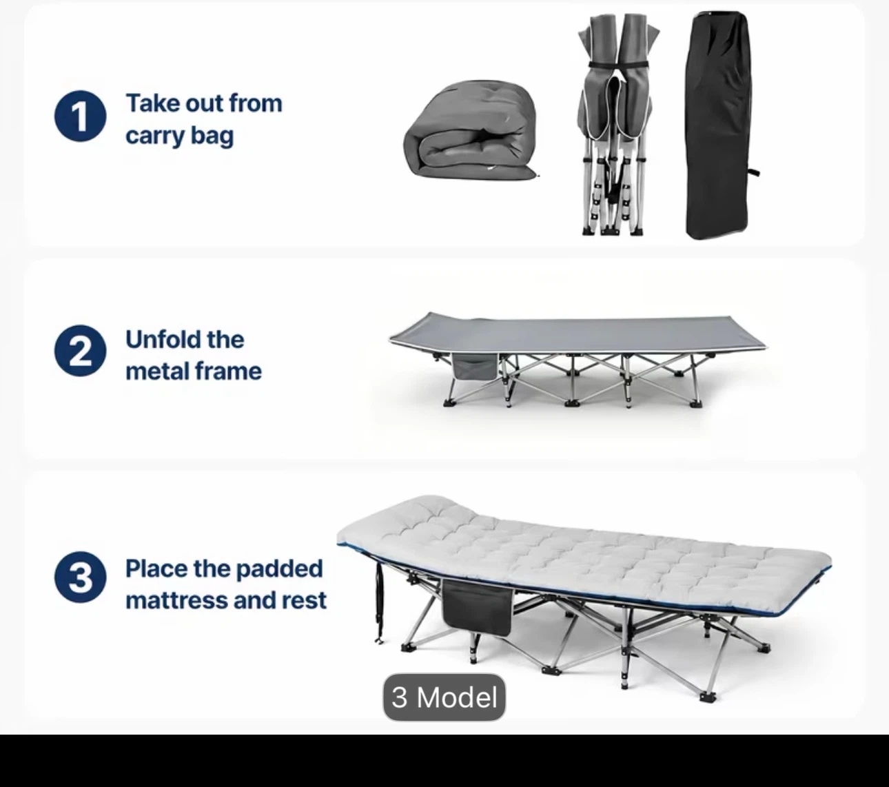 Camping Cot - 75in Long, 32in Wide - photo 2