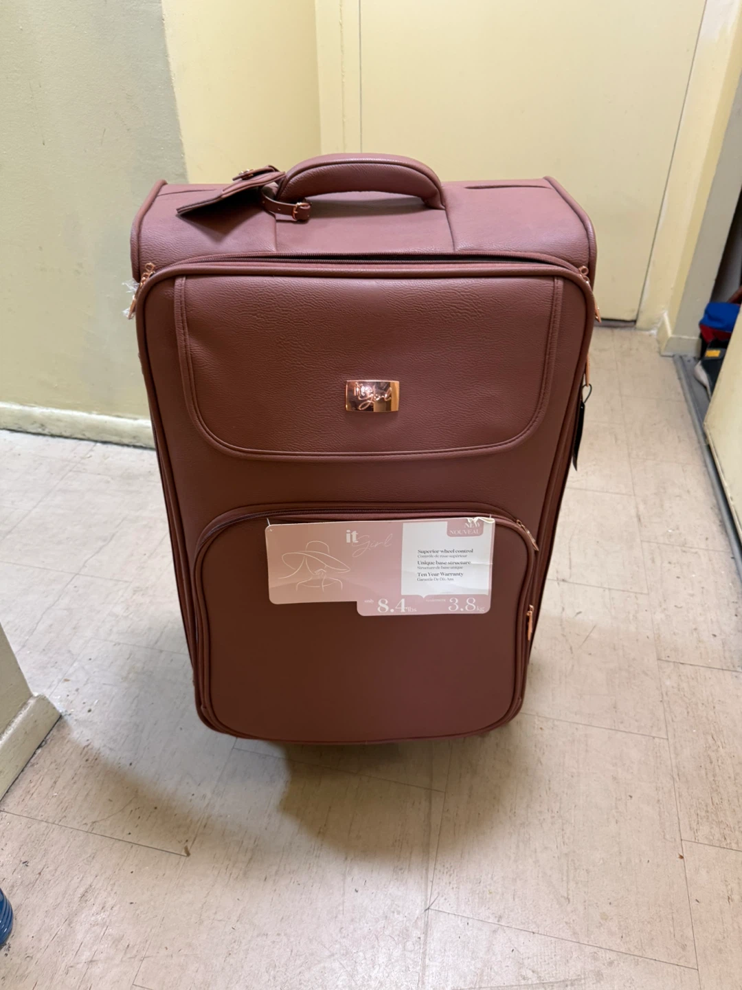 IT Luggage Brown Carry-On Suitcase