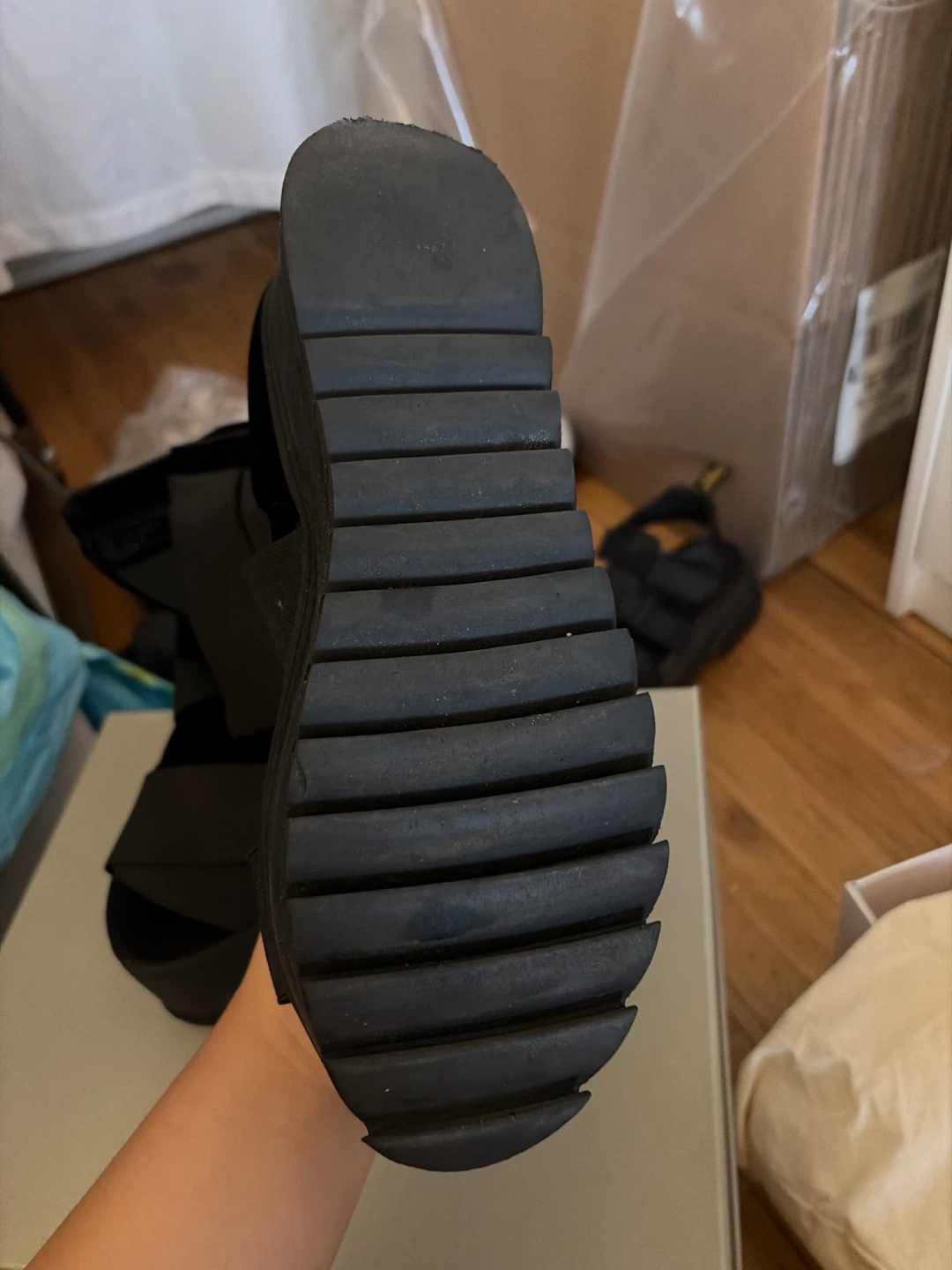 Black Strappy Platform Sandals - photo 2
