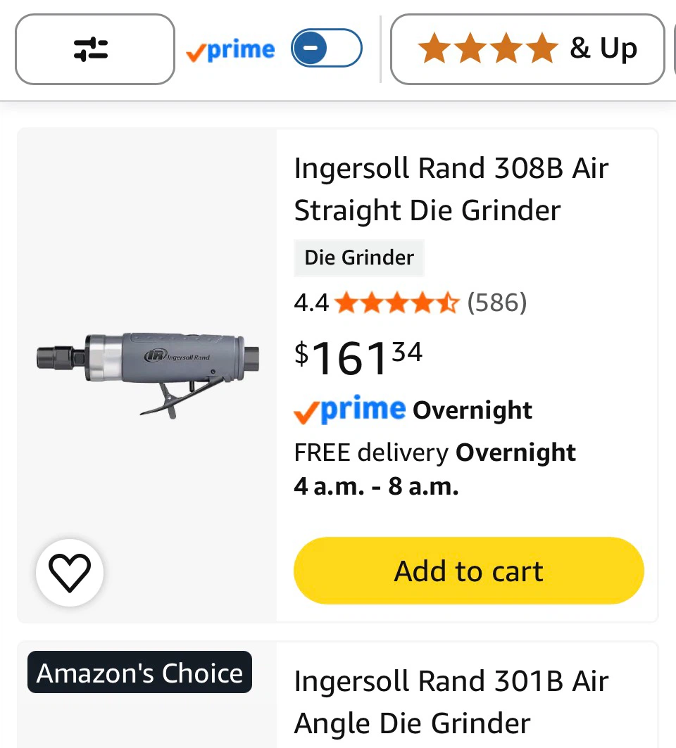 Ingersoll Rand 308B Air Straight Die Grinder