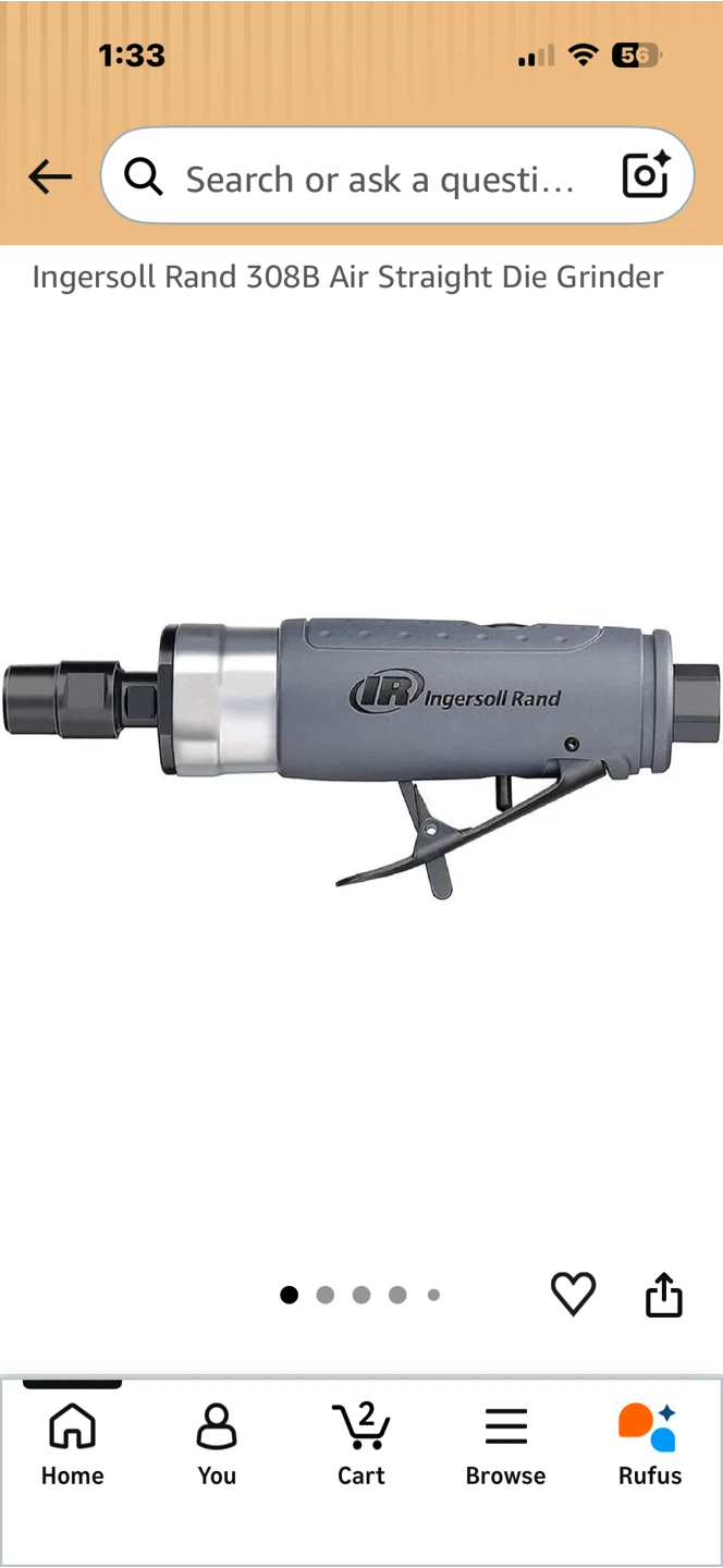 Ingersoll Rand 308B Air Straight Die Grinder - photo 2