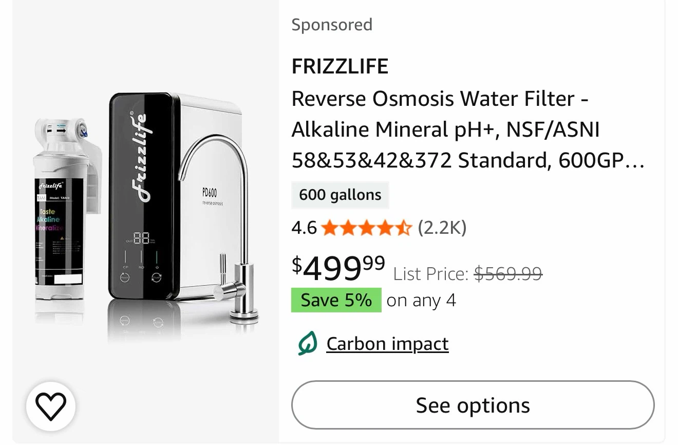Frizzlife PD600-TAM3 Undersink Water Filter System - photo 2