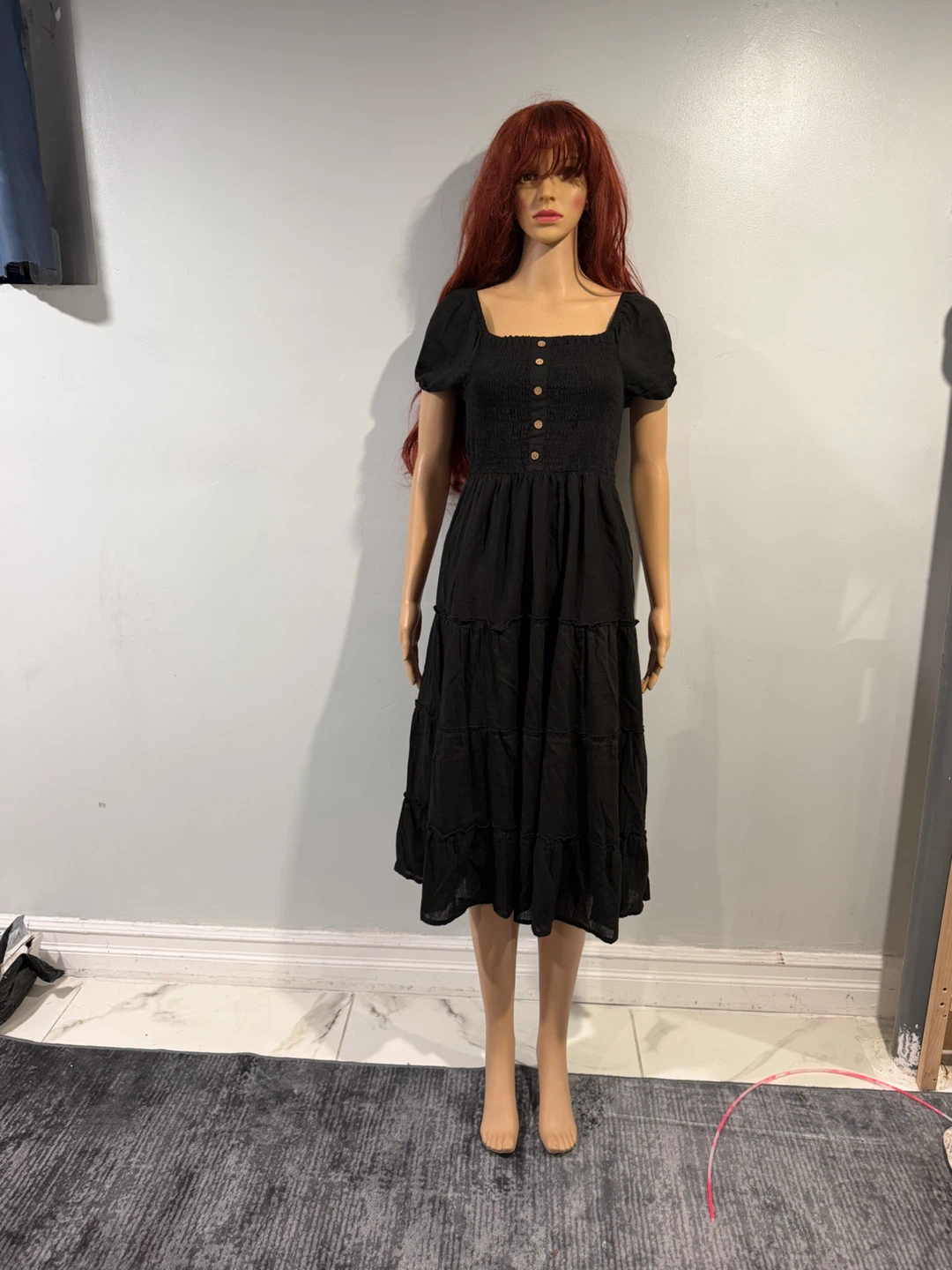 Ellen Weaver Black Cotton Dress