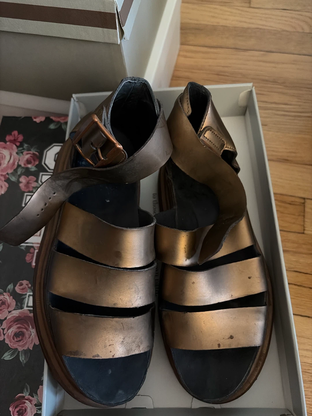 Dr. Martens Bronze Gladiator Sandals
