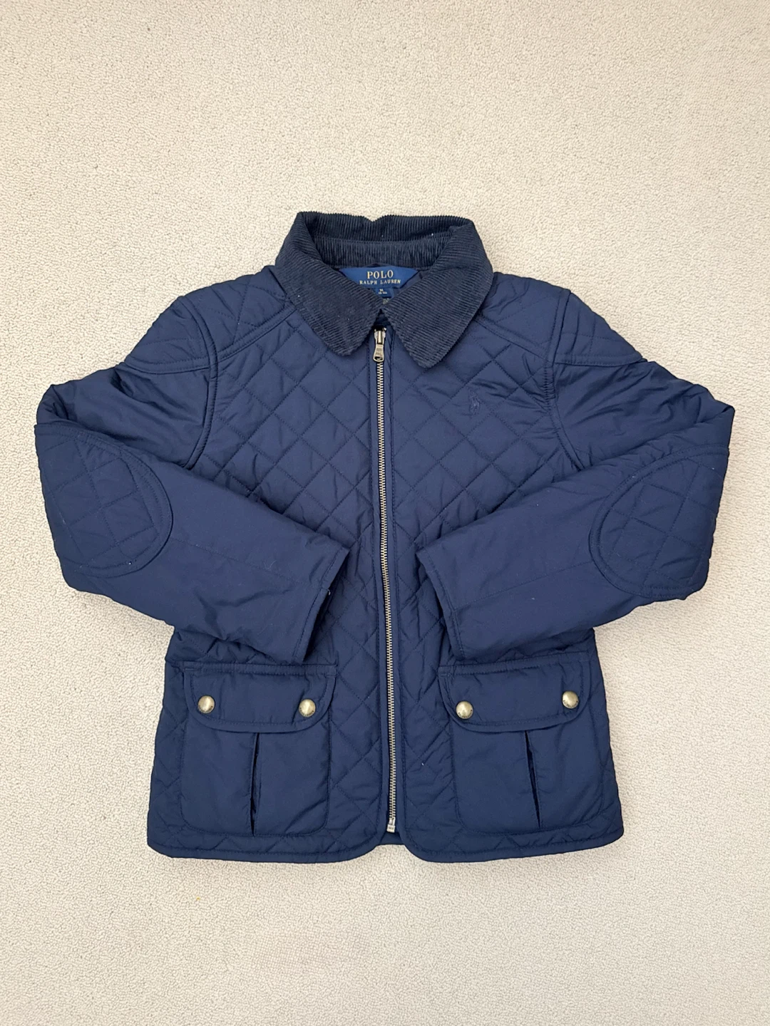 Kids Polo Ralph Lauren Quilted Jacket with Corduroy Collar