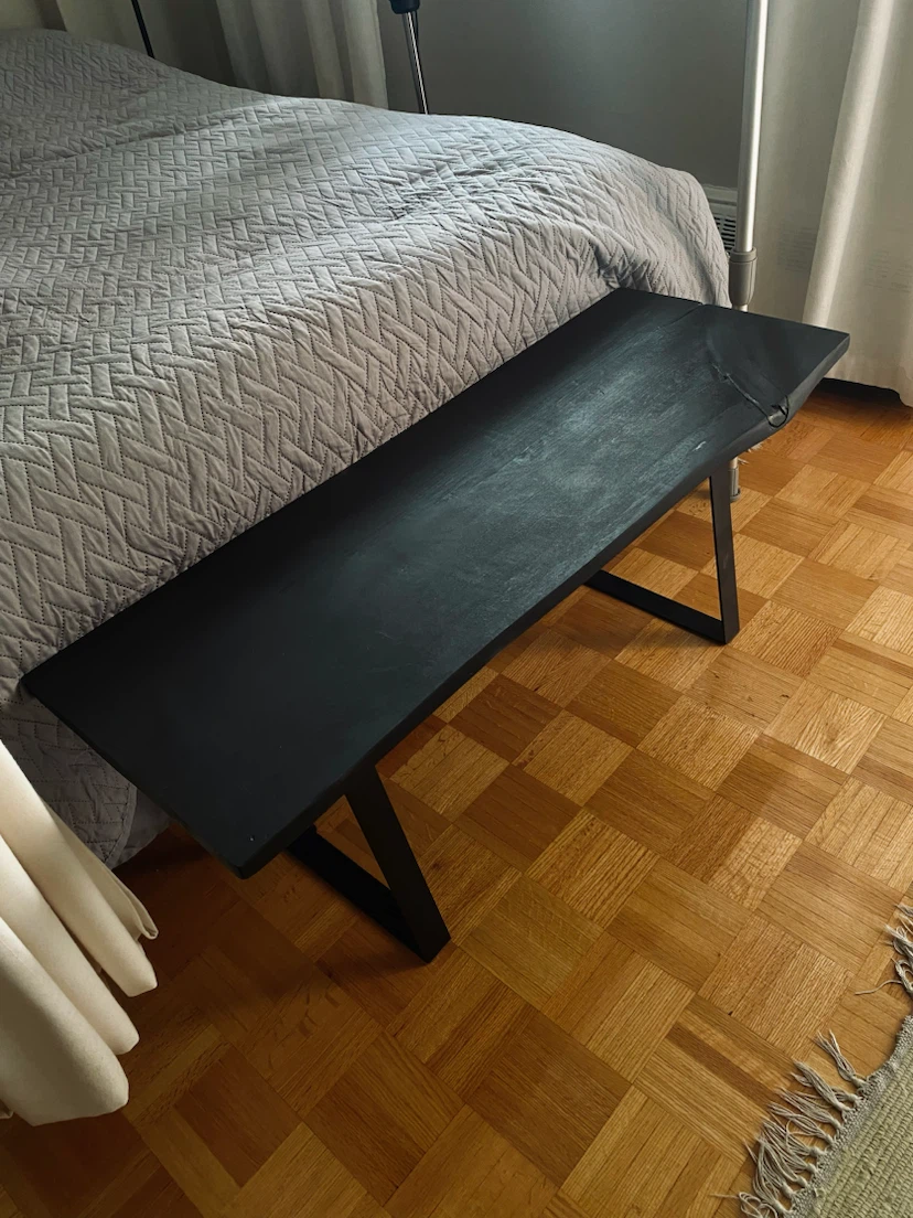 Handmade wooden bench