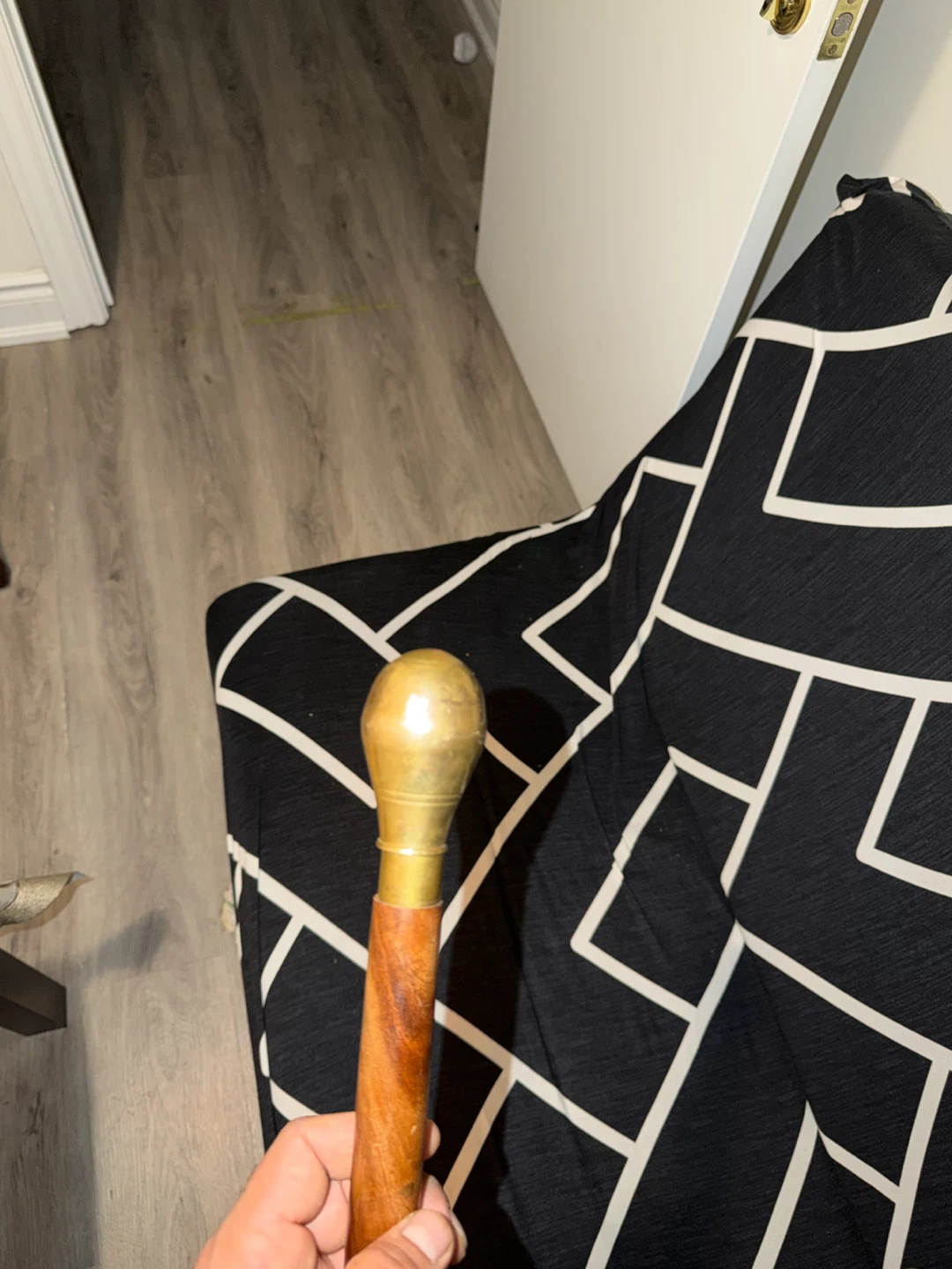 Wooden Walking Cane with Ornate Handle - photo 2